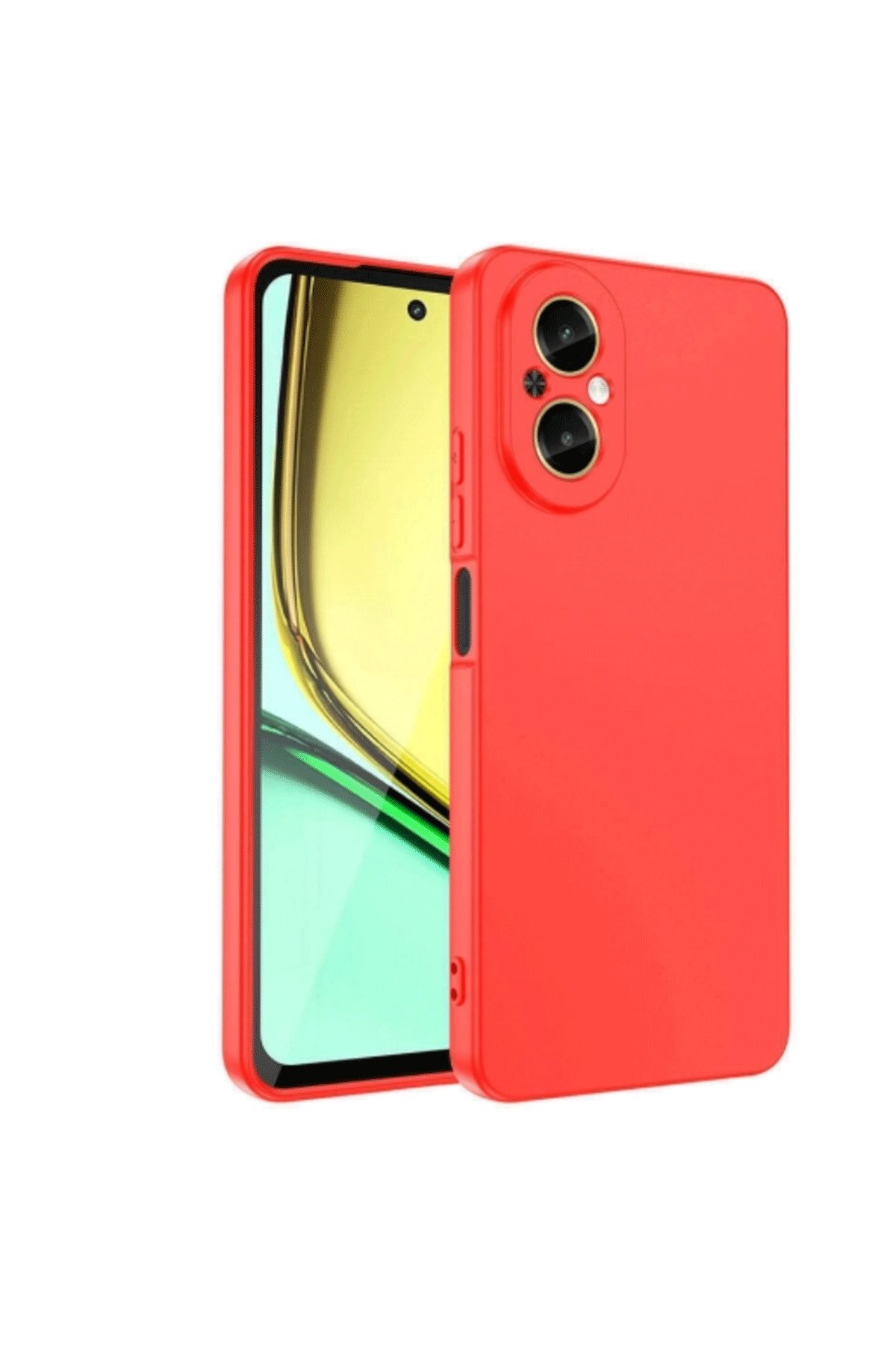 Newface Realme 12 Lite Kılıf Nano içi Kadife Silikon - Sarı