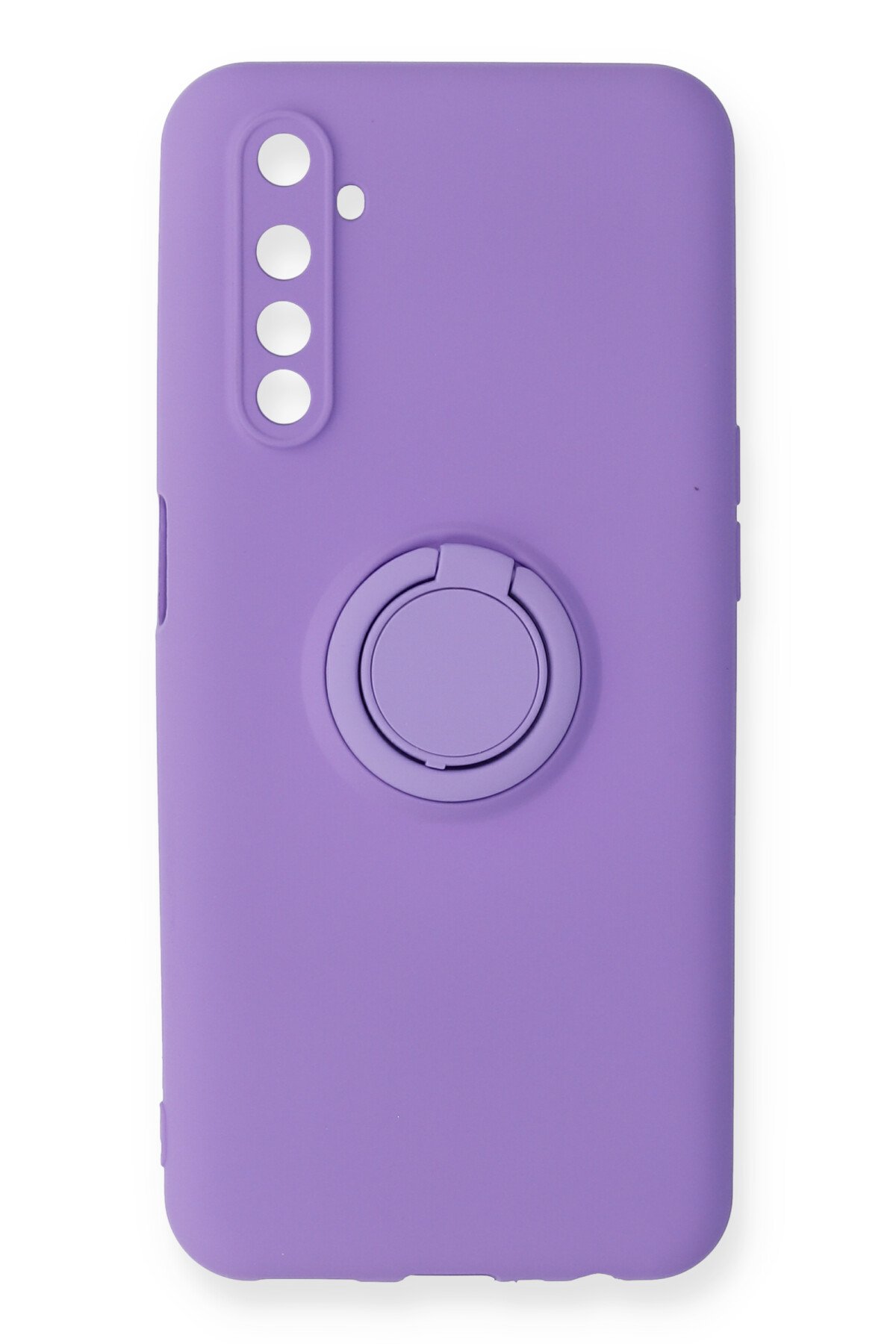 Newface Realme 6 Kılıf Simli Yüzüklü Silikon - Yeşil