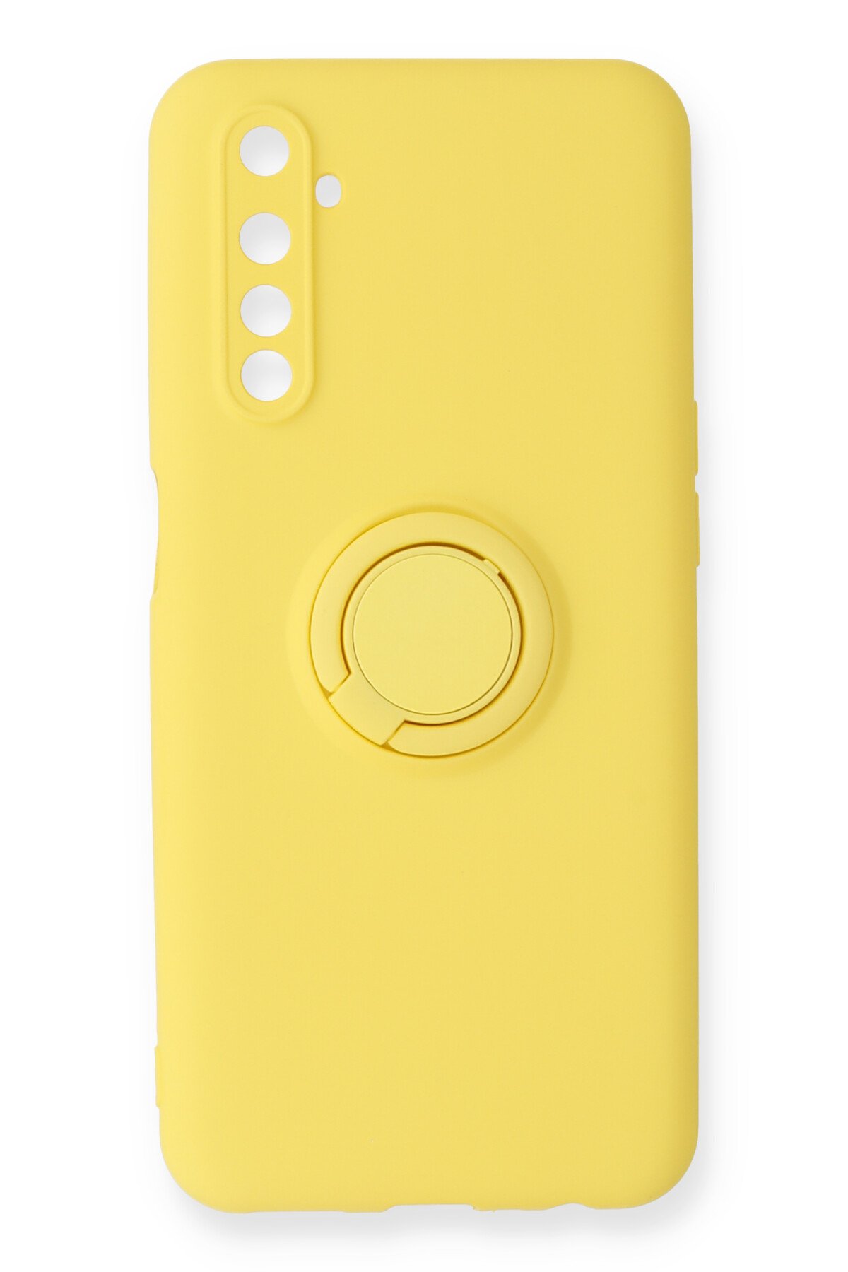 Newface Realme 6 Kılıf Simli Yüzüklü Silikon - Yeşil