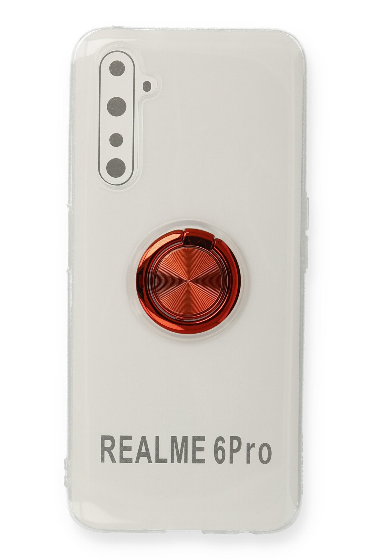 Newface Realme 6 Pro Kılıf Gros Yüzüklü Silikon - Gold