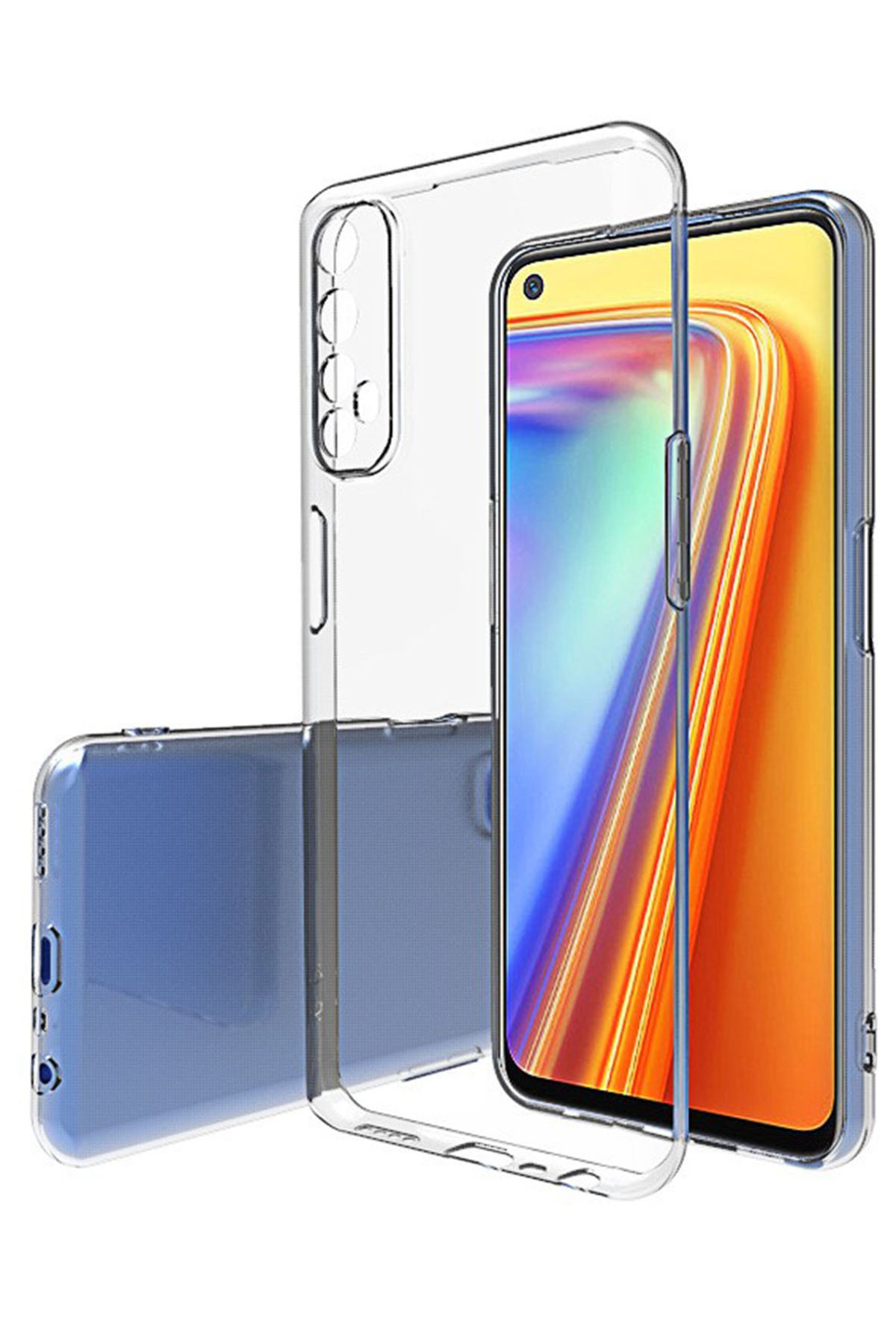 Newface Realme 7 Pro Kılıf Miami Şeffaf Silikon - Gri