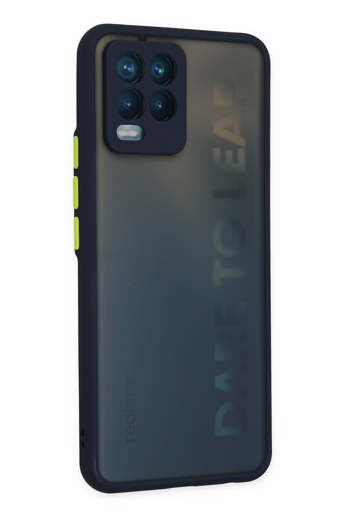 Newface Realme 8 Kılıf Pars Lens Yüzüklü Silikon - Lacivert