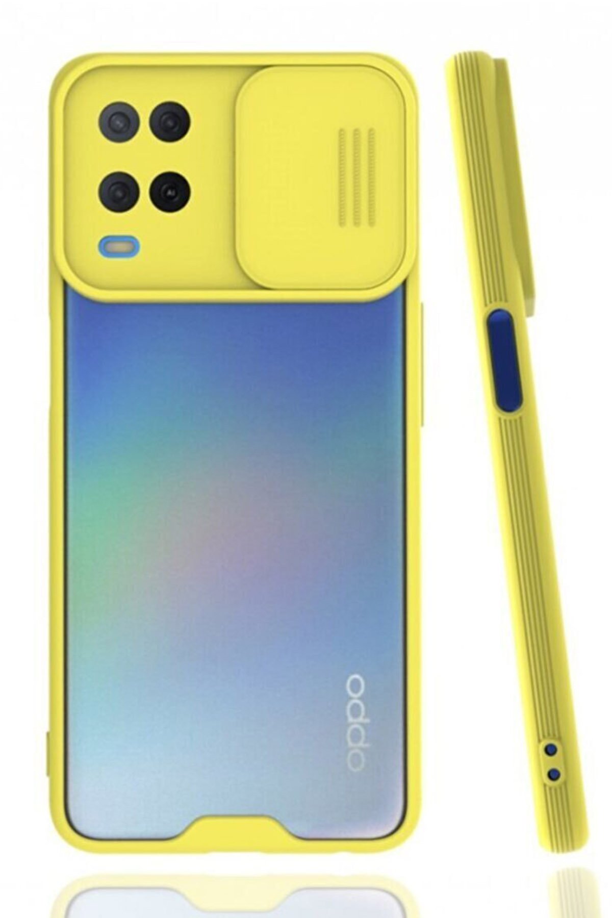Newface Realme 8 Kılıf Pars Lens Yüzüklü Silikon - Kırmızı