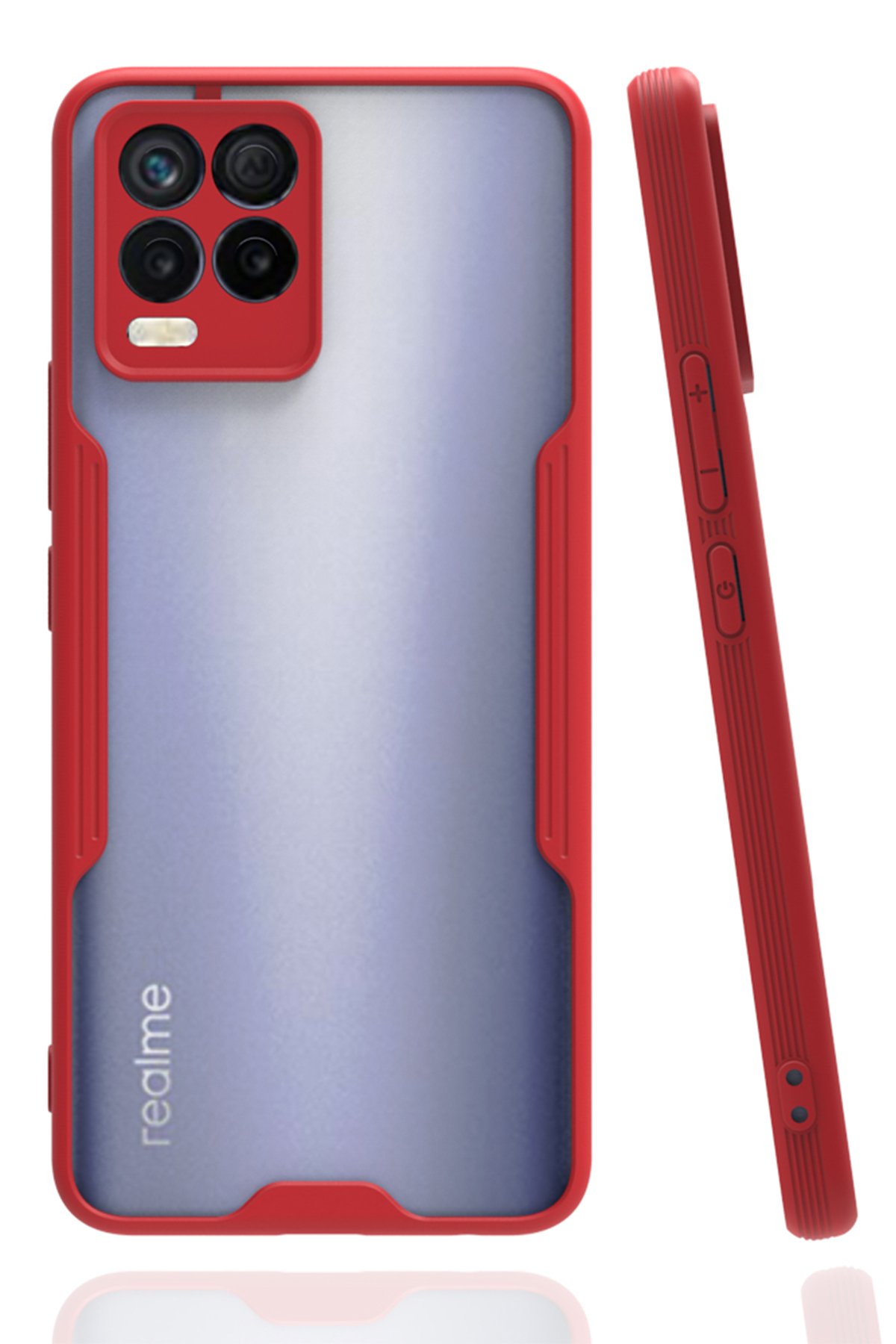 Newface Realme 8 Kılıf Loop Deri Silikon - Kırmızı