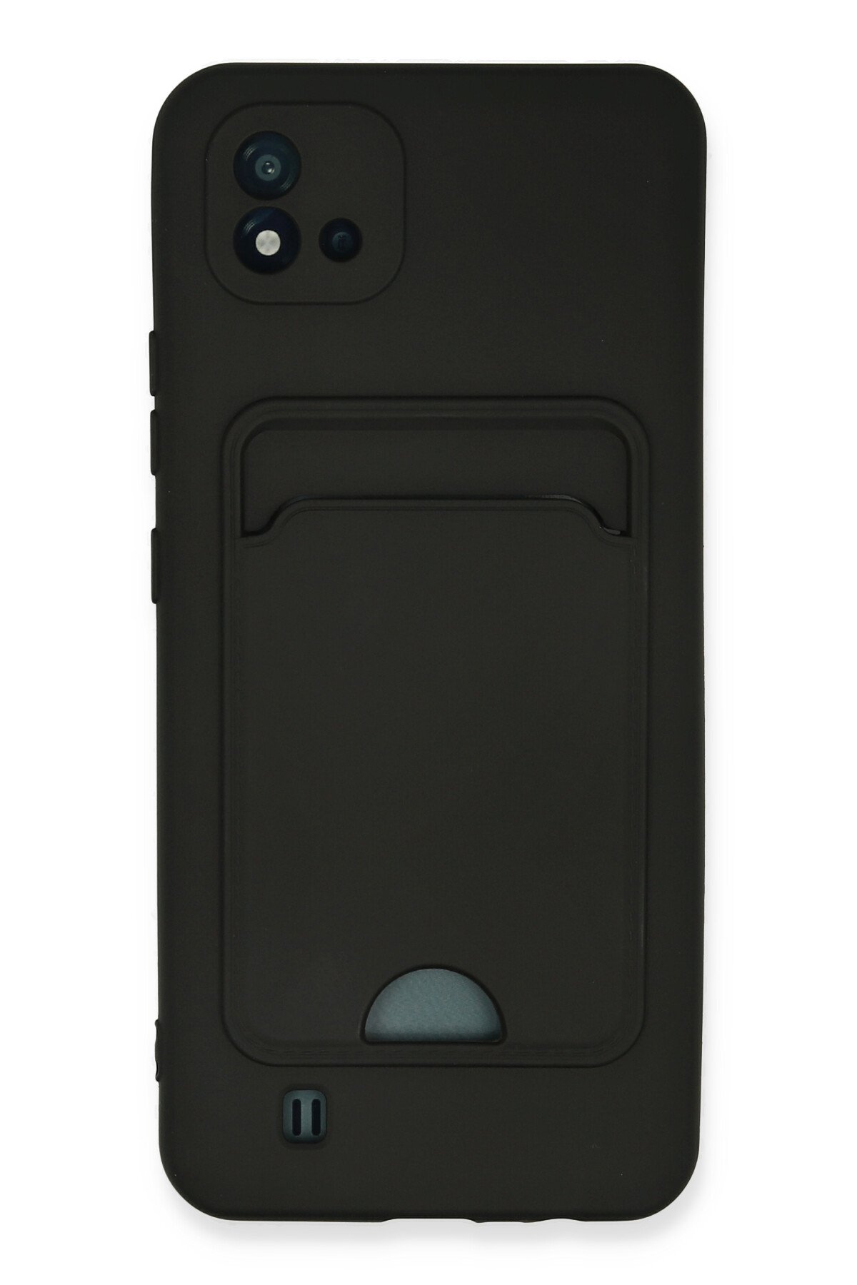 Newface Realme C11 2021 Kılıf Focus Derili Silikon - Siyah