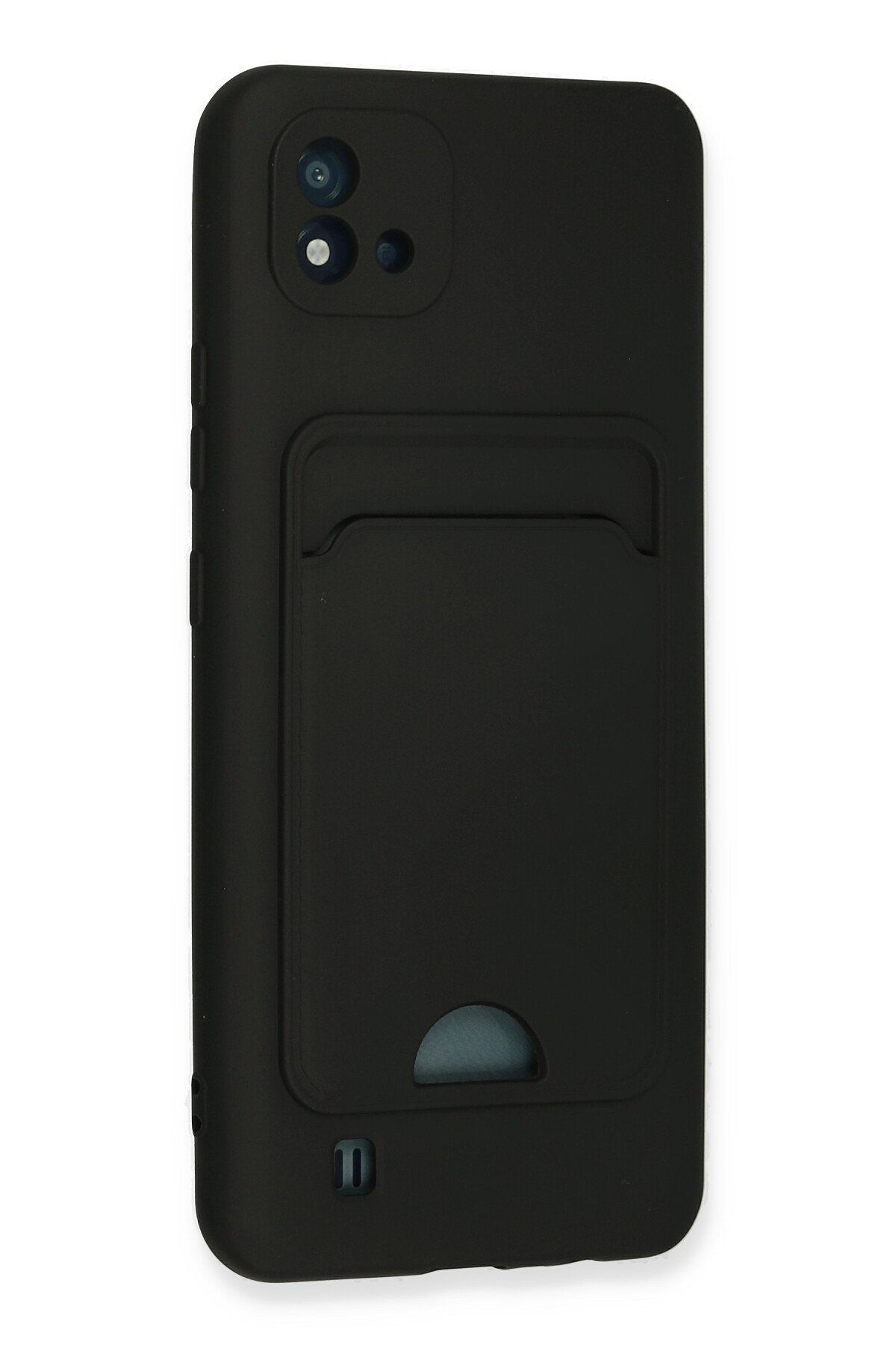 Newface Realme C11 2021 Kılıf Focus Derili Silikon - Siyah