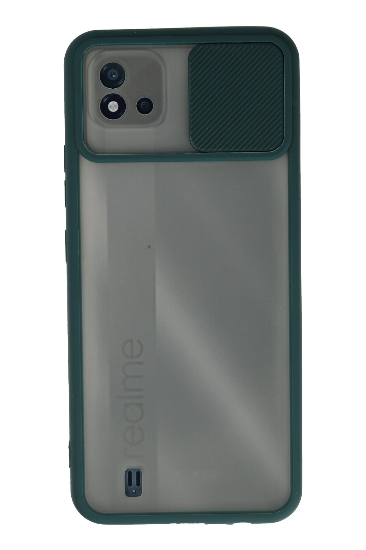 Newface Realme C11 2021 Kılıf Loop Deri Silikon - Yeşil