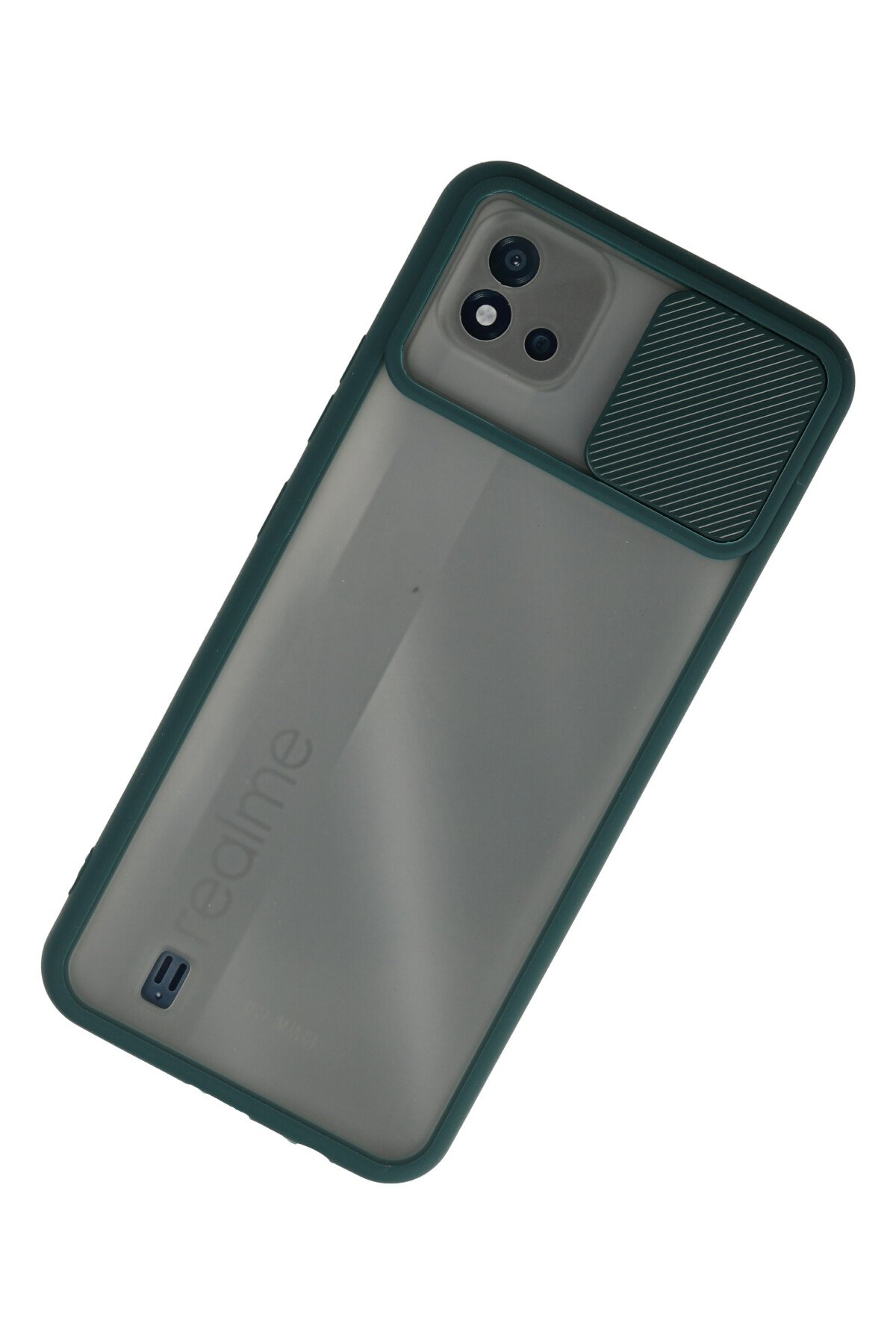 Newface Realme C11 2021 Kılıf Loop Deri Silikon - Yeşil