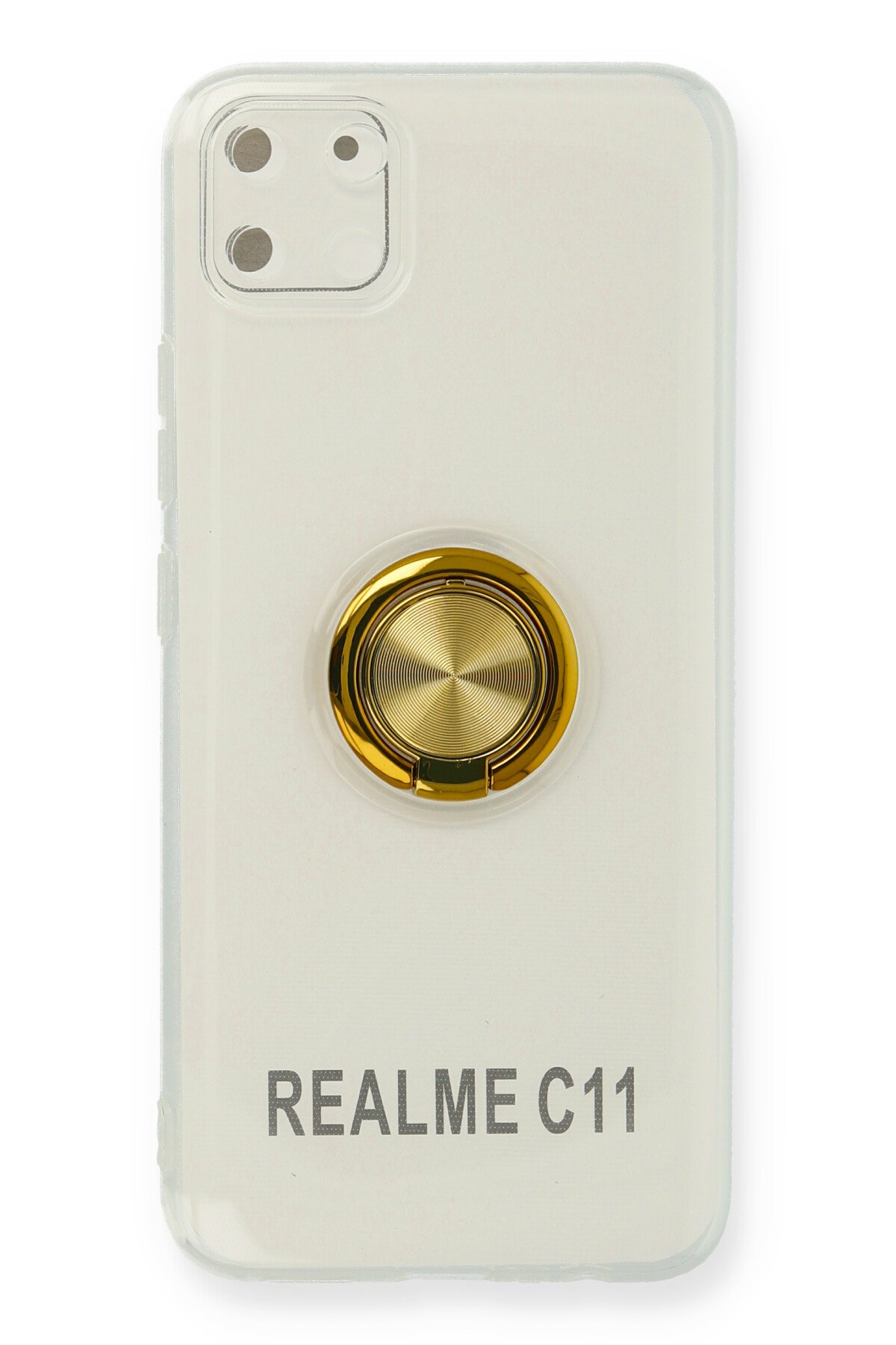 Newface Realme C11 Kılıf Loop Deri Silikon - Siyah