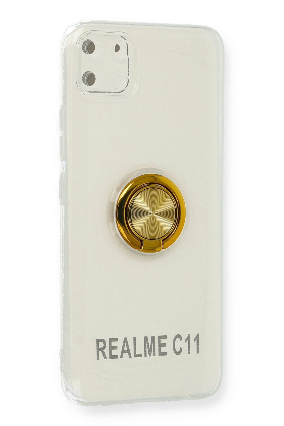 Newface Realme C11 Kılıf Loop Deri Silikon - Siyah