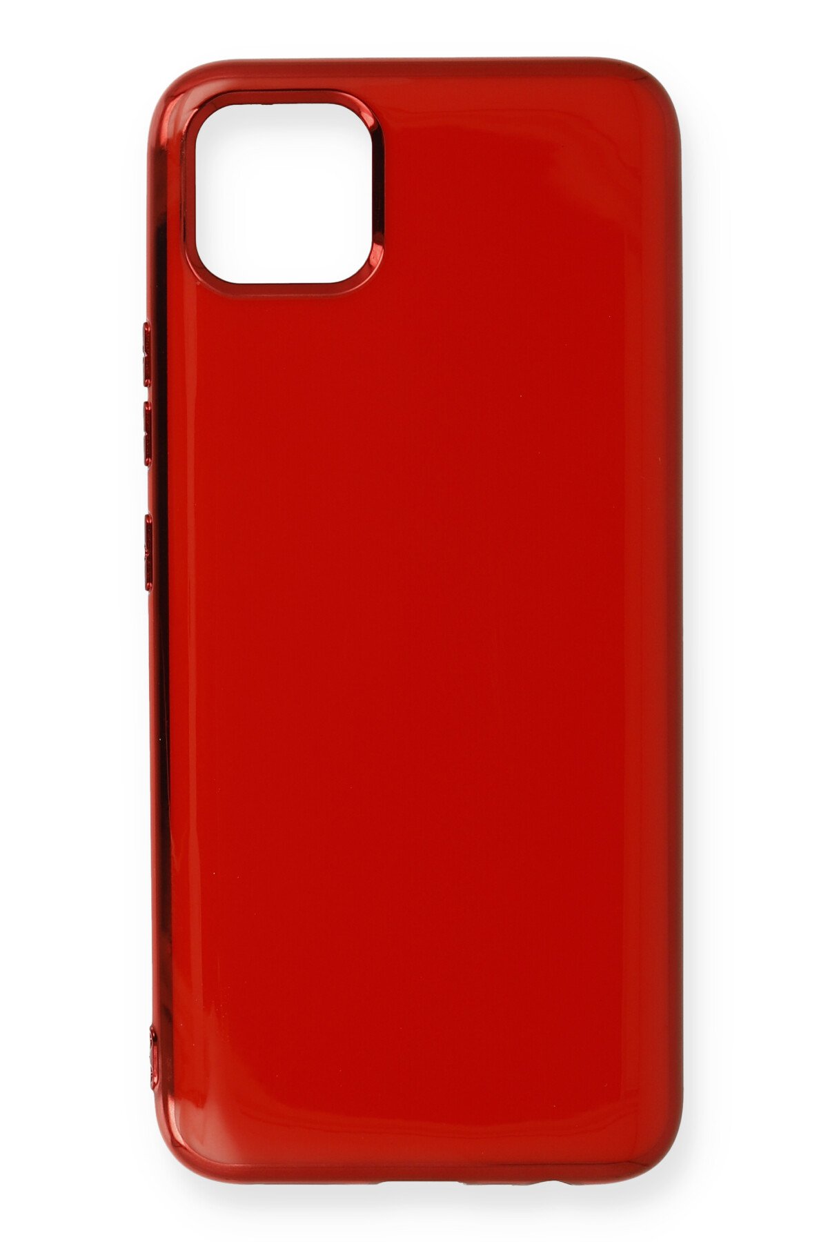Newface Realme C11 Kılıf Focus Derili Silikon - Kırmızı