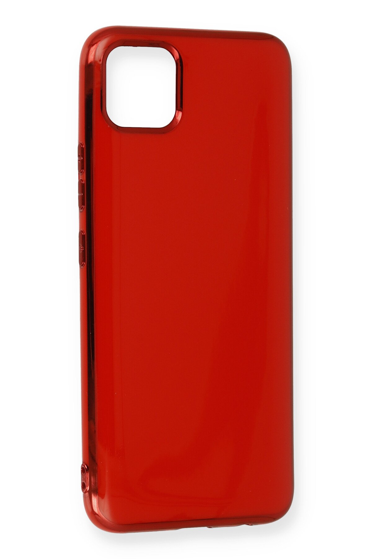 Newface Realme C11 Kılıf Focus Derili Silikon - Kırmızı