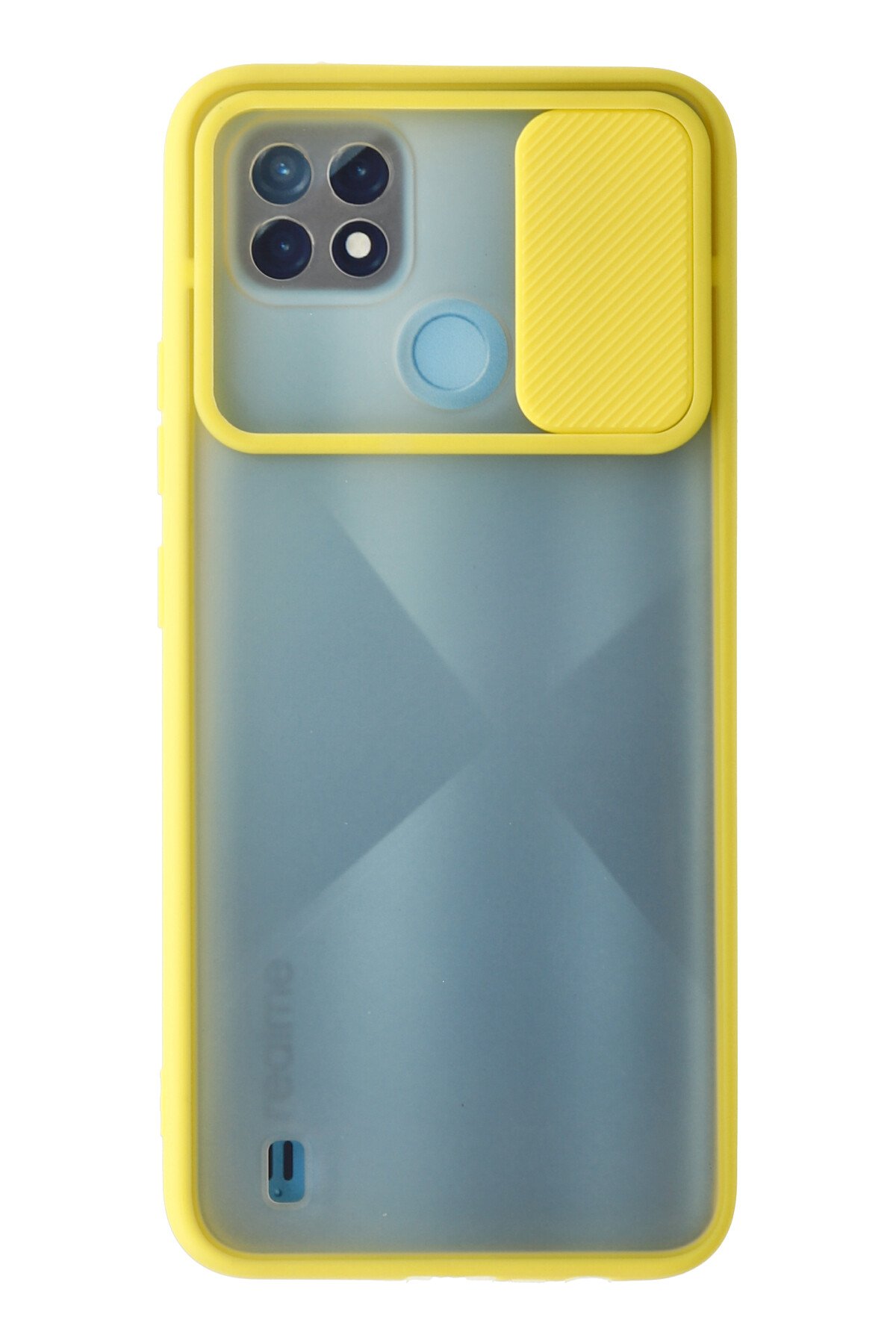 Newface Realme C21 Kılıf Nano içi Kadife Silikon - Sarı