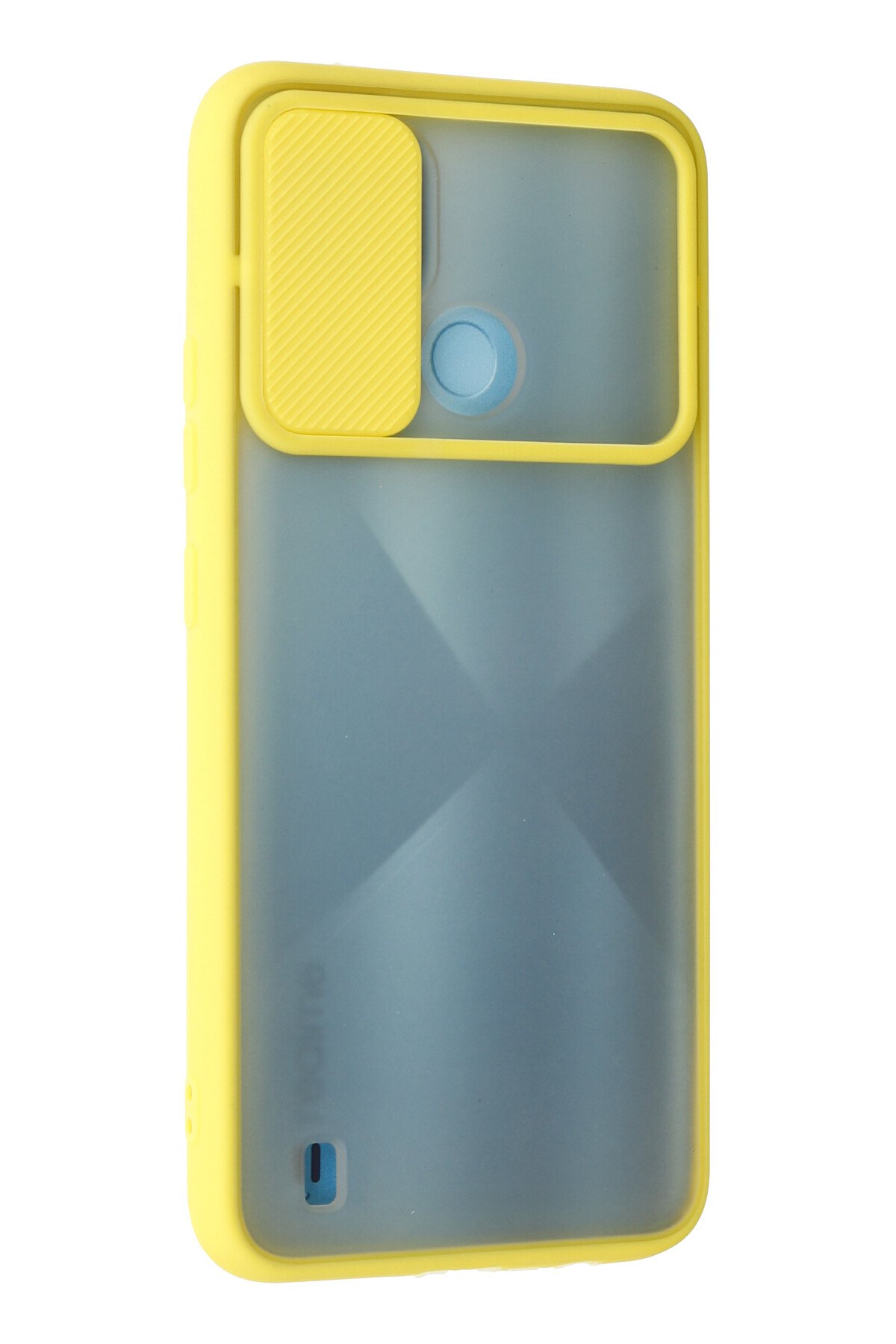 Newface Realme C21 Kılıf Nano içi Kadife Silikon - Sarı