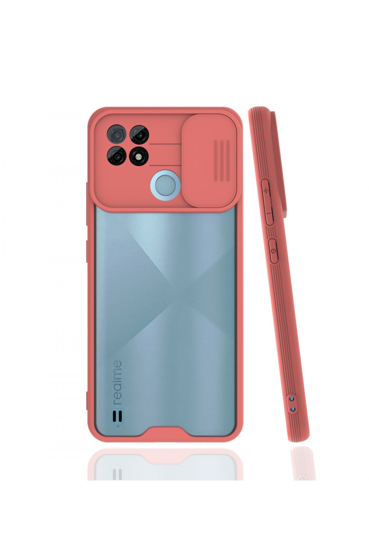 Newface Realme C21 Kılıf Auto Focus Karbon Kapak - Lacivert