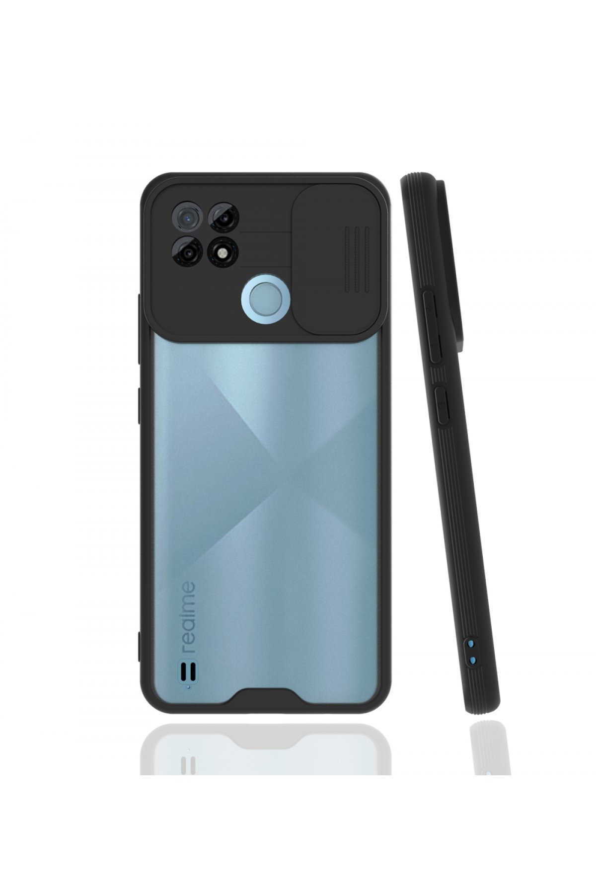 Newface Realme C21 Kılıf Nano içi Kadife Silikon - Koyu Yeşil