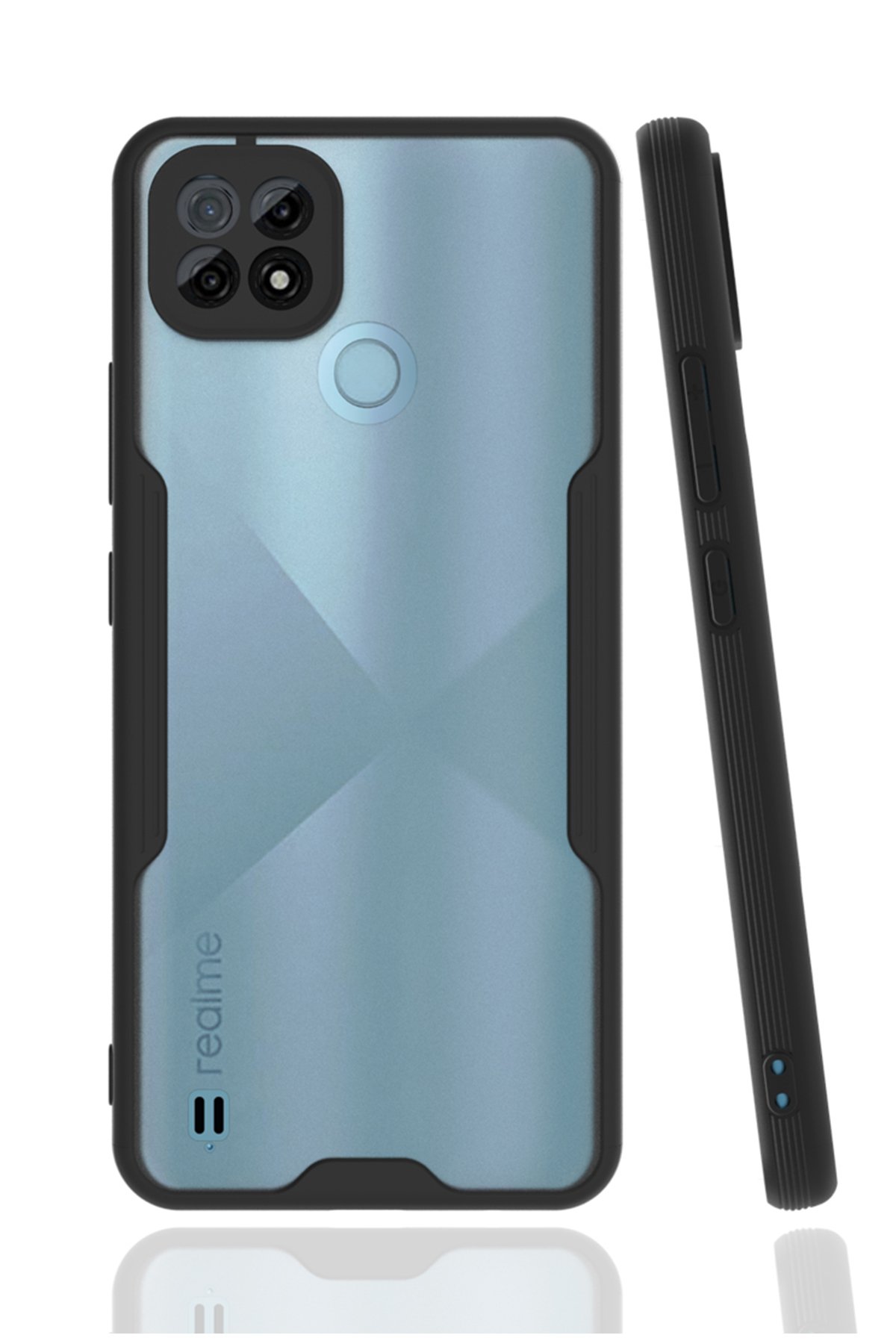 Newface Realme C21 Kılıf Nano içi Kadife Silikon - Koyu Yeşil
