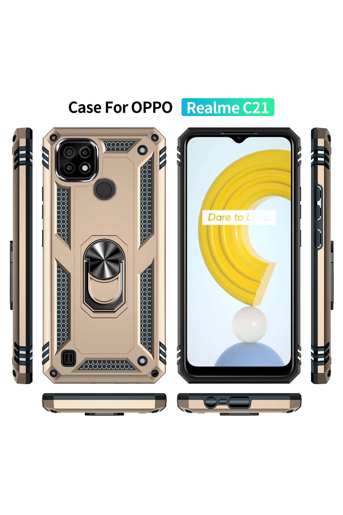 Newface Realme C21 Kılıf Miami Şeffaf Silikon  - Lacivert