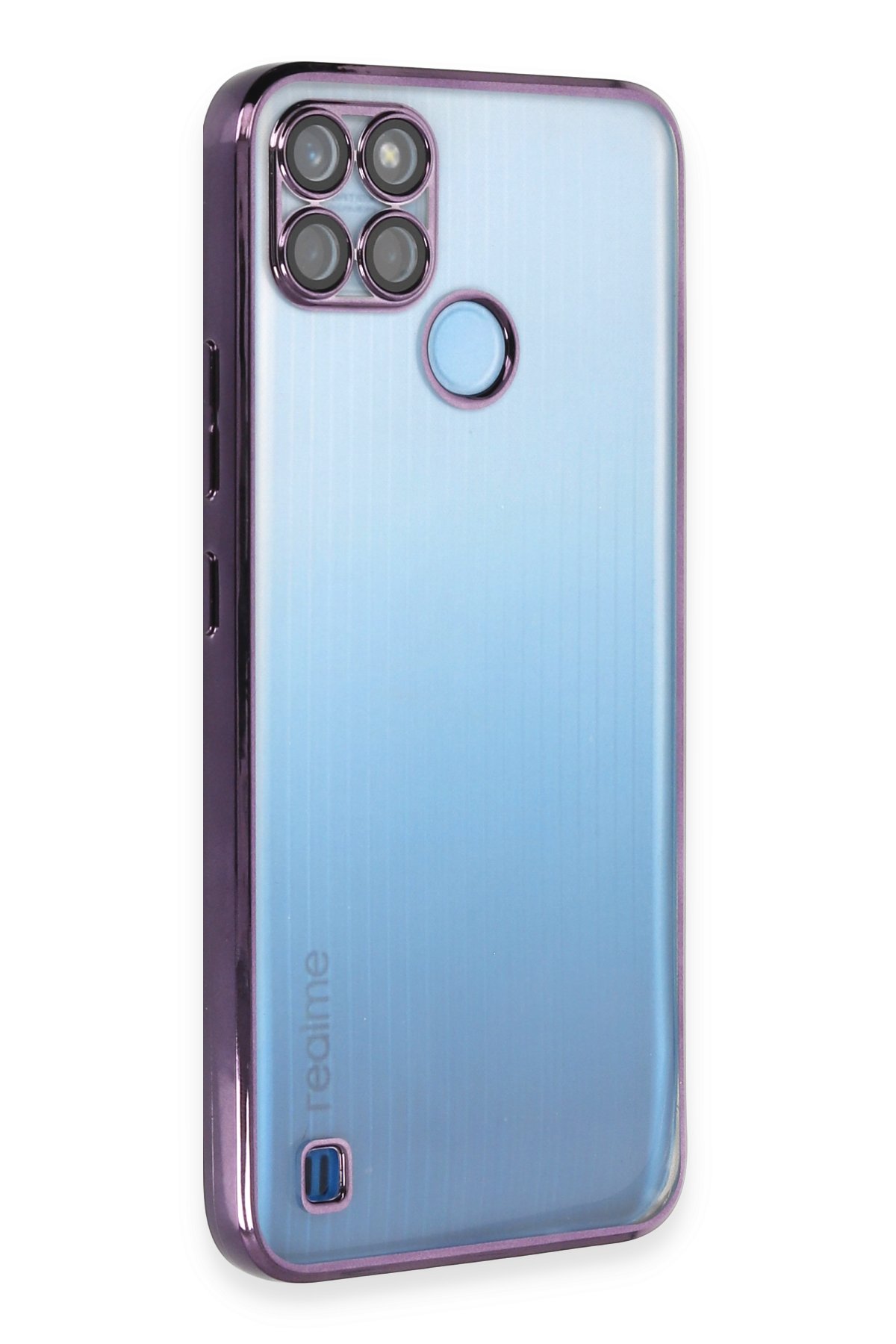 Newface Realme C21Y Kılıf Razer Lensli Silikon - Mor