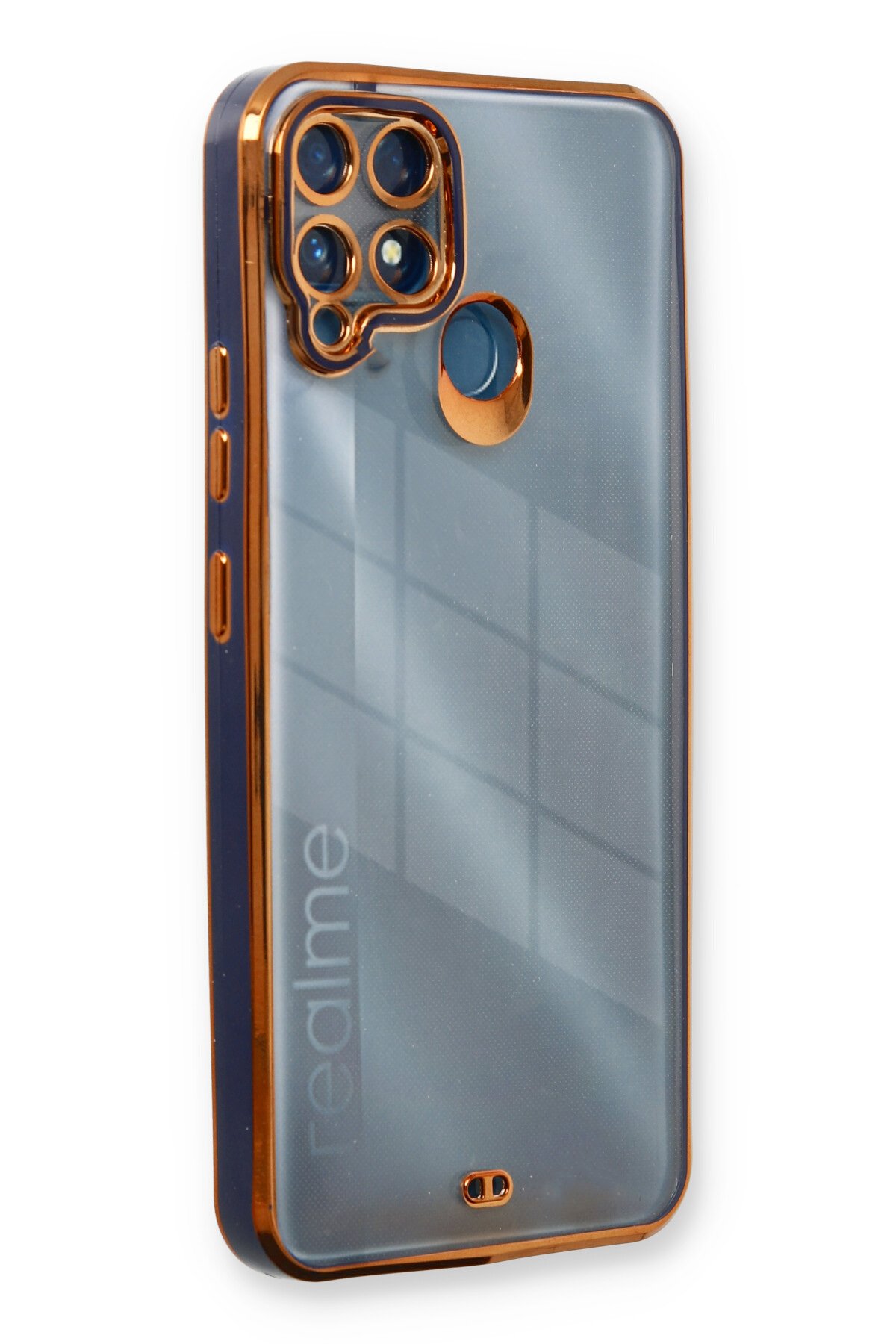 Newface Realme C25 Kılıf Glass Kapak - Beyaz