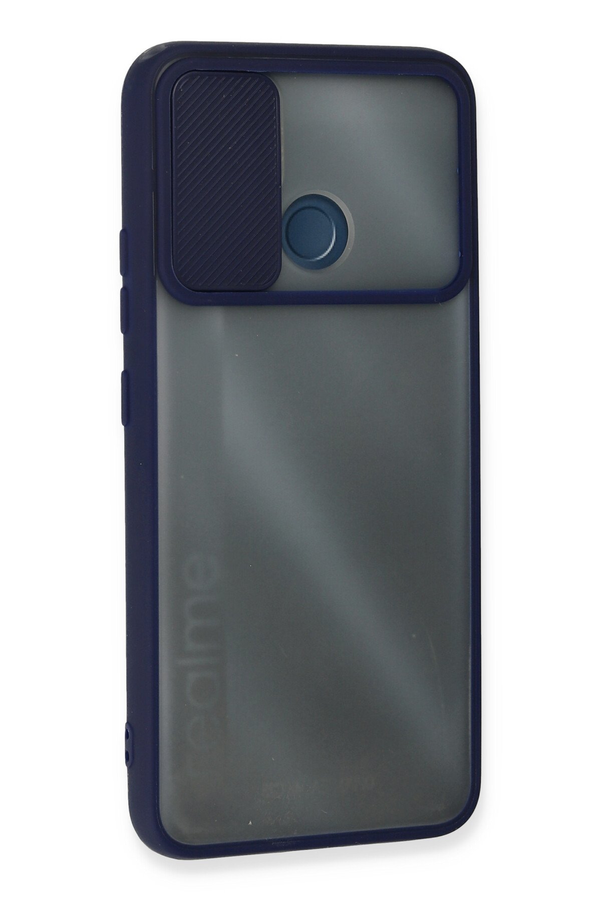 Newface Realme C25 Kılıf Palm Buzlu Kamera Sürgülü Silikon - Siyah