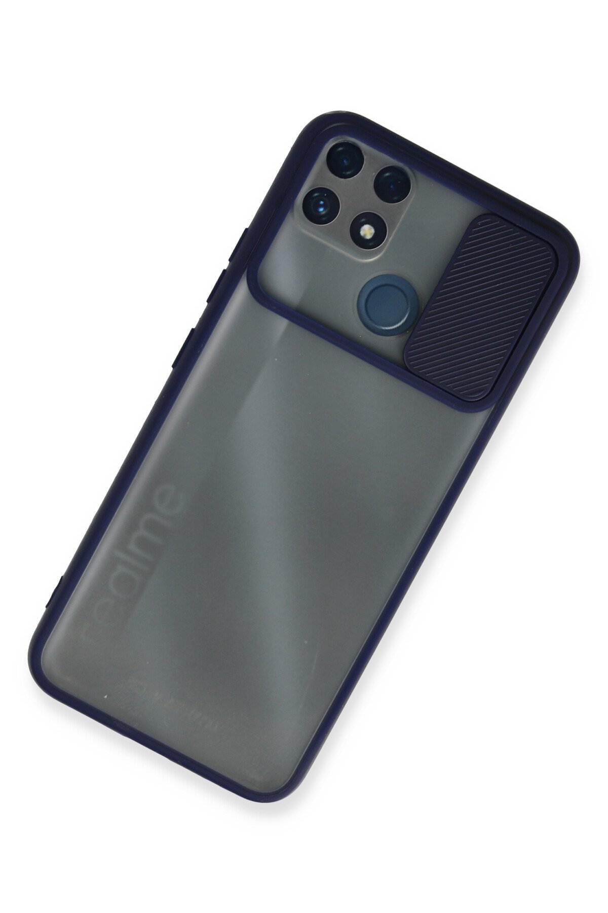 Newface Realme C25s Kılıf Glass Kapak - Lila