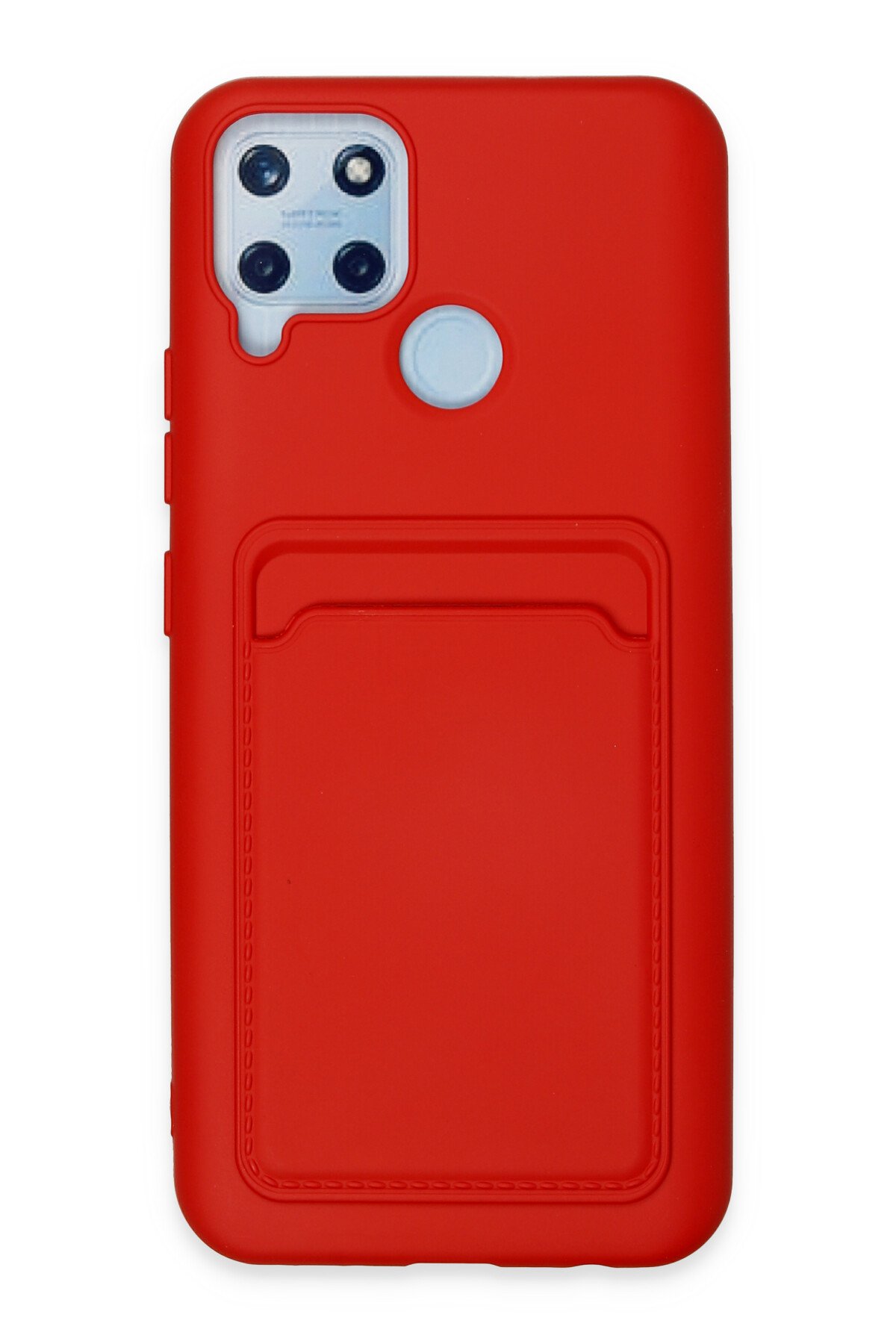 Newface Realme C25s Kılıf Glass Kapak - Bordo