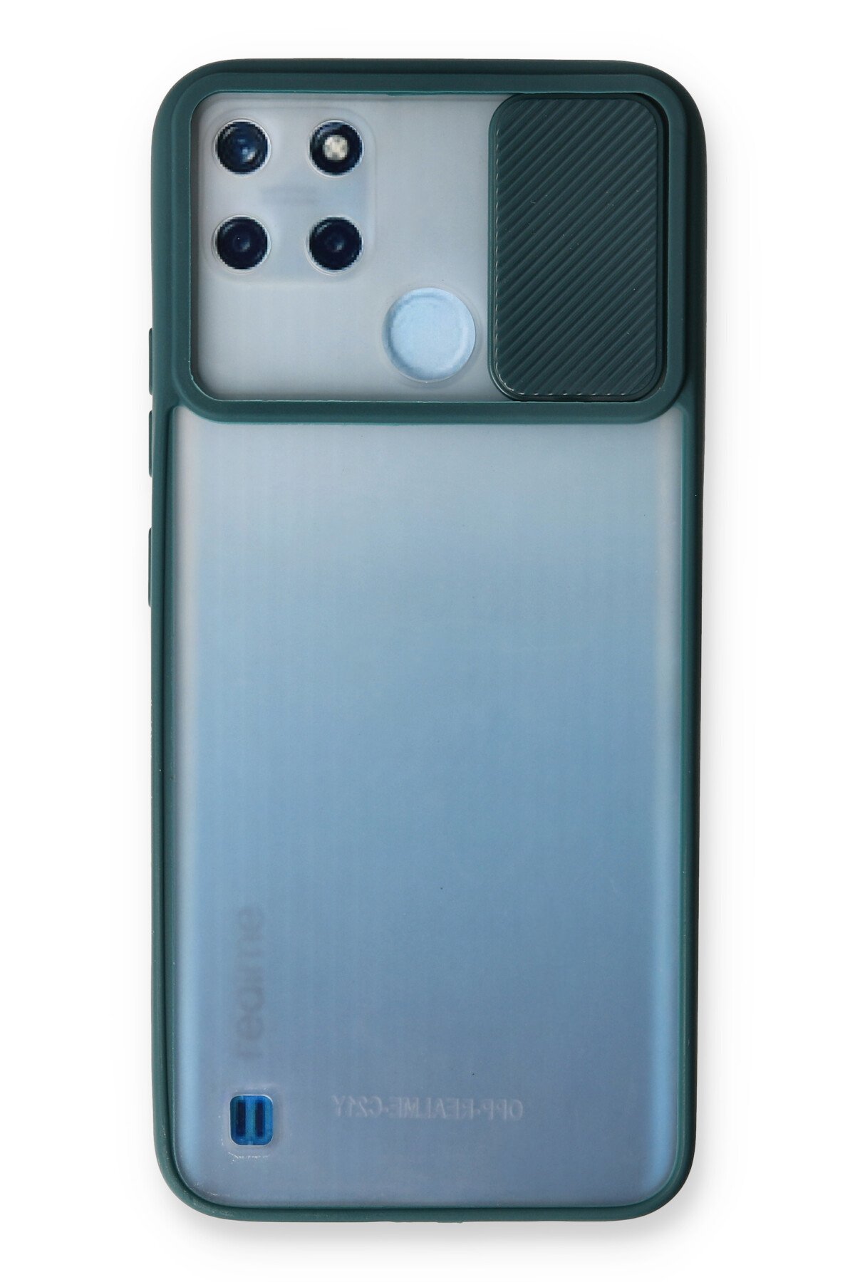 Newface Realme C25Y Kılıf Volet Silikon - Mavi