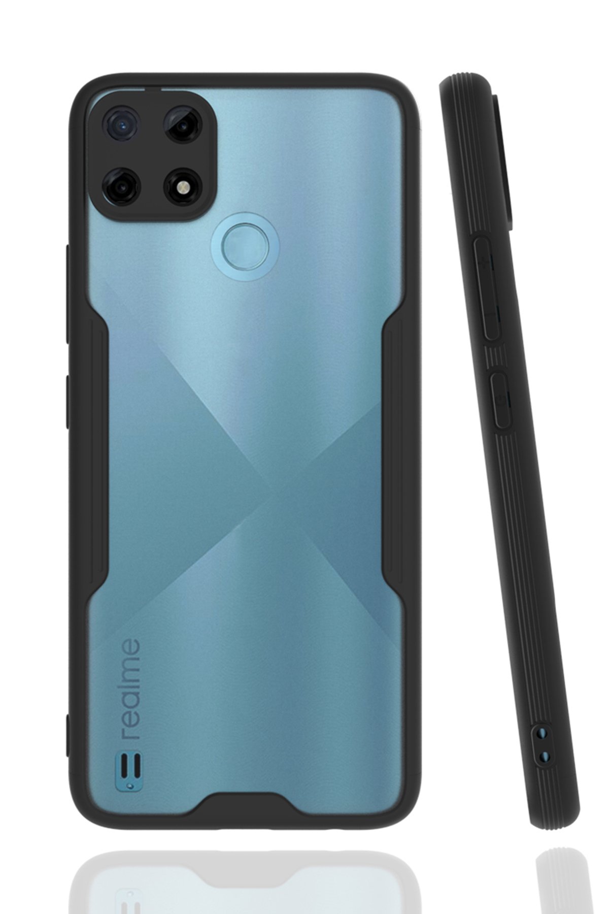 Newface Realme C25Y Kılıf Razer Lensli Silikon - Siyah
