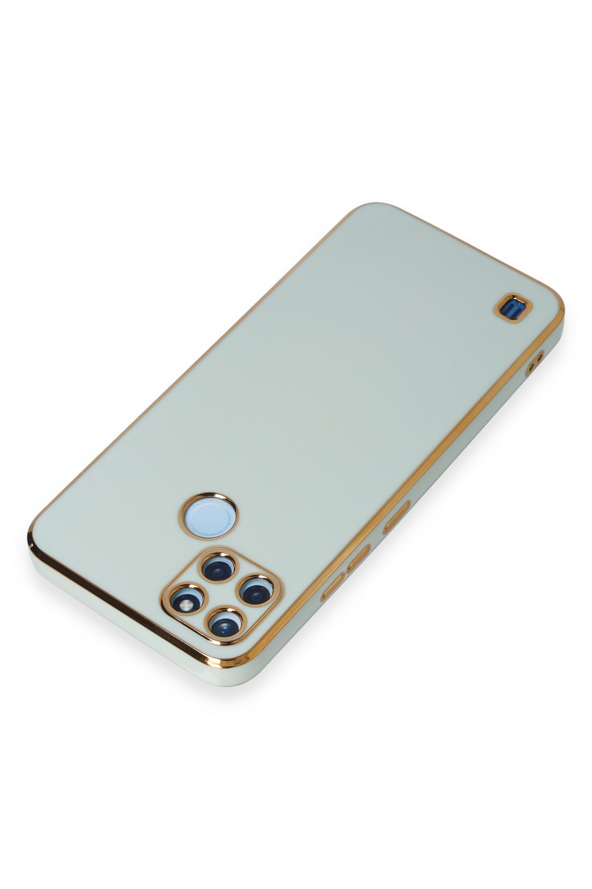 Newface Realme C25Y Kılıf Razer Lensli Silikon - Gold