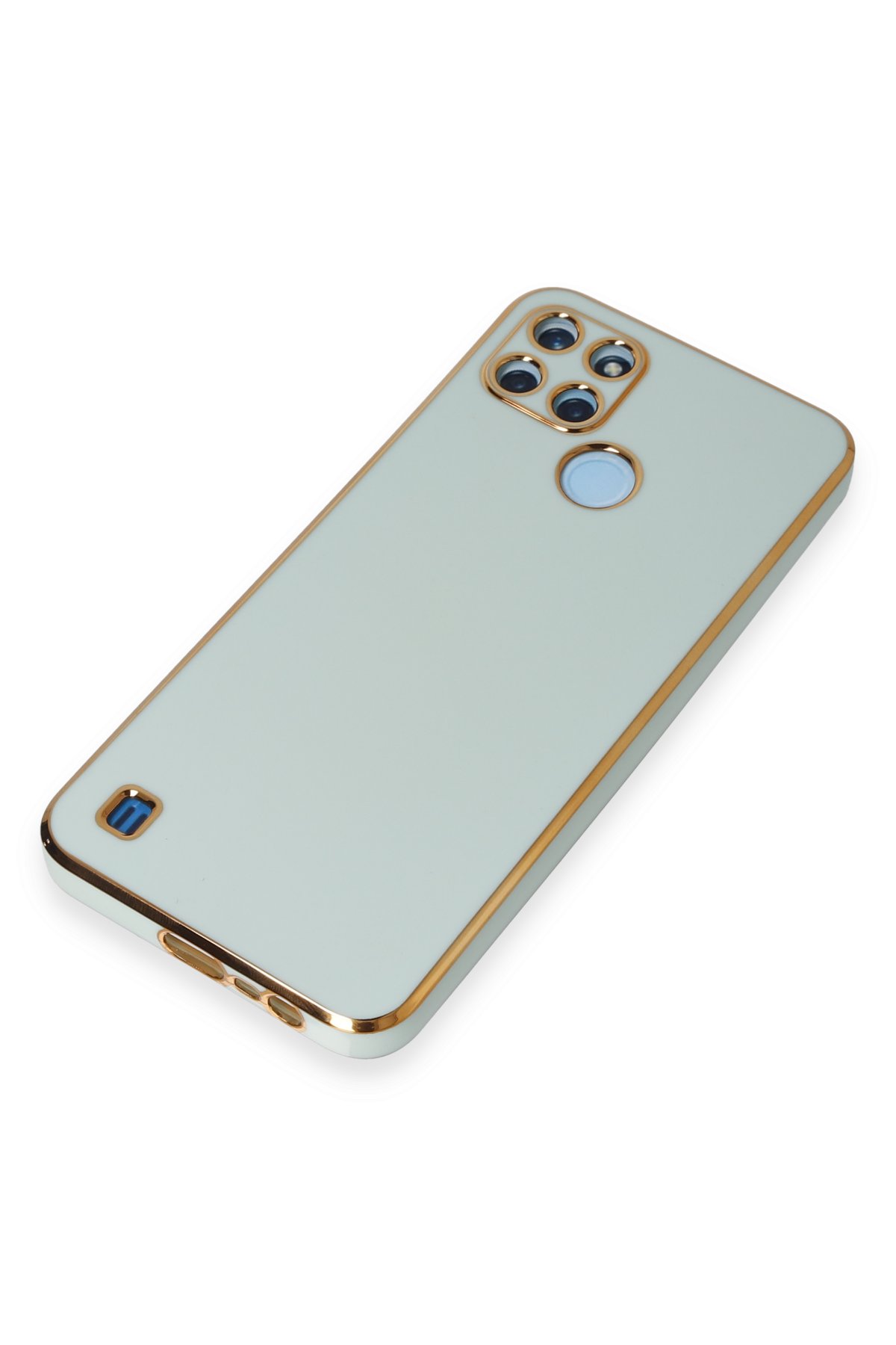 Newface Realme C25Y Kılıf Razer Lensli Silikon - Gold