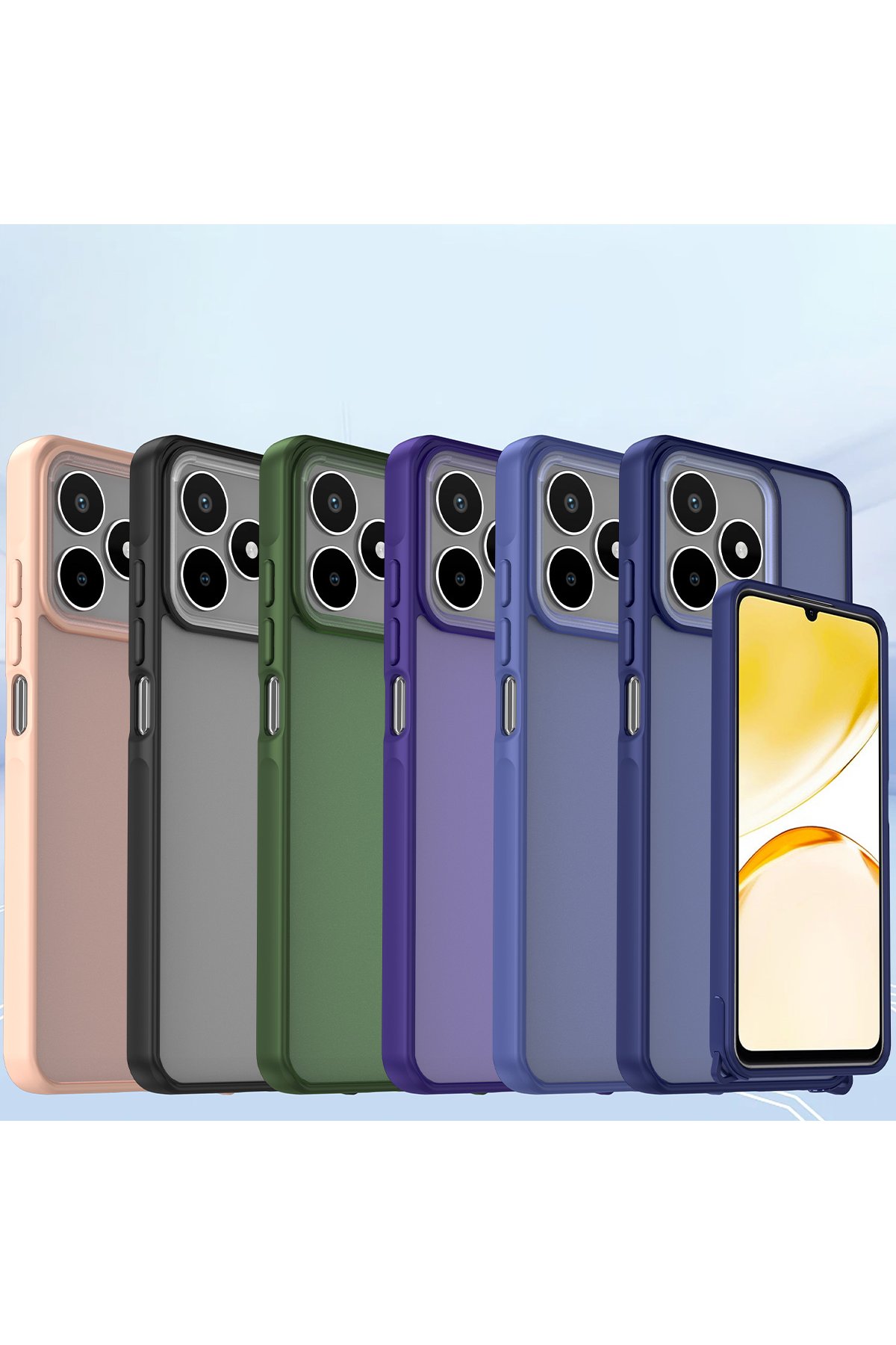 Newface Realme C53 Kılıf Pars Lens Yüzüklü Silikon - Kırmızı