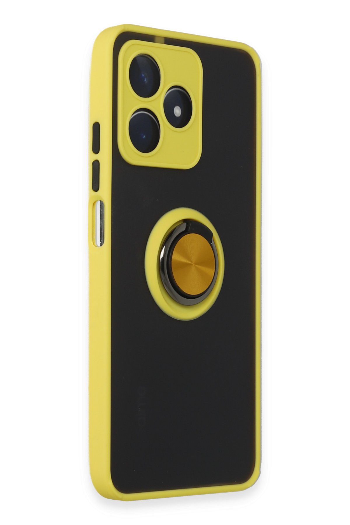 Newface Realme C53 Kılıf Pars Lens Yüzüklü Silikon - Siyah