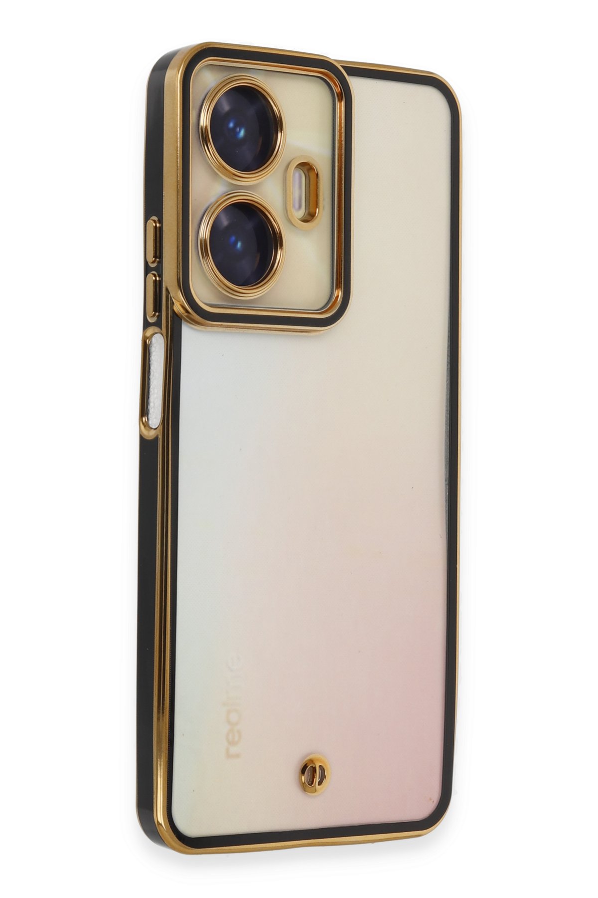 Newface Realme C55 Kılıf Joy Lens Standlı Kapak - Siyah