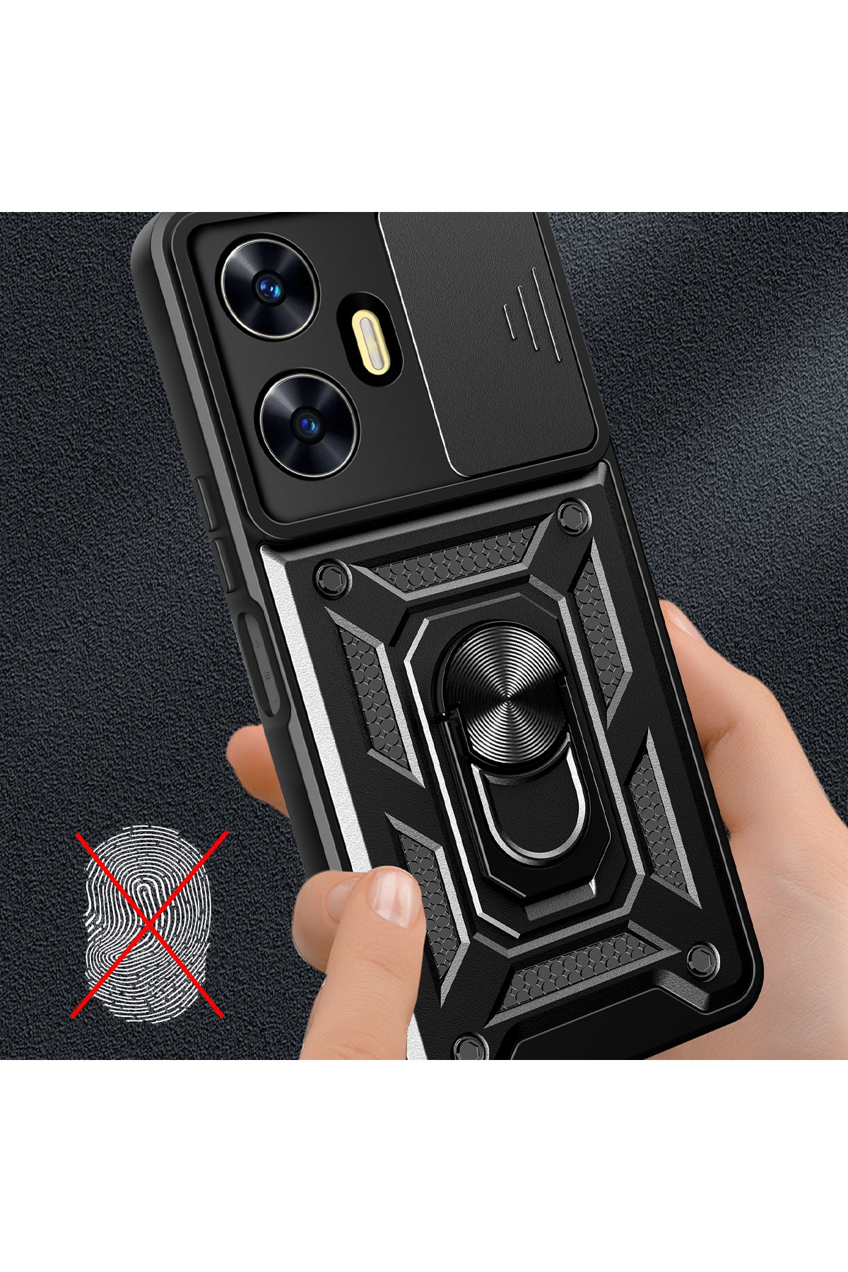 Newface Realme C55 Kılıf Dora Kapak - Lila