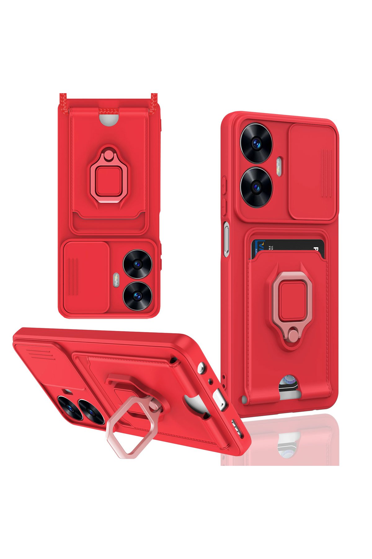 Newface Realme C55 Kılıf Dora Kapak - Pudra