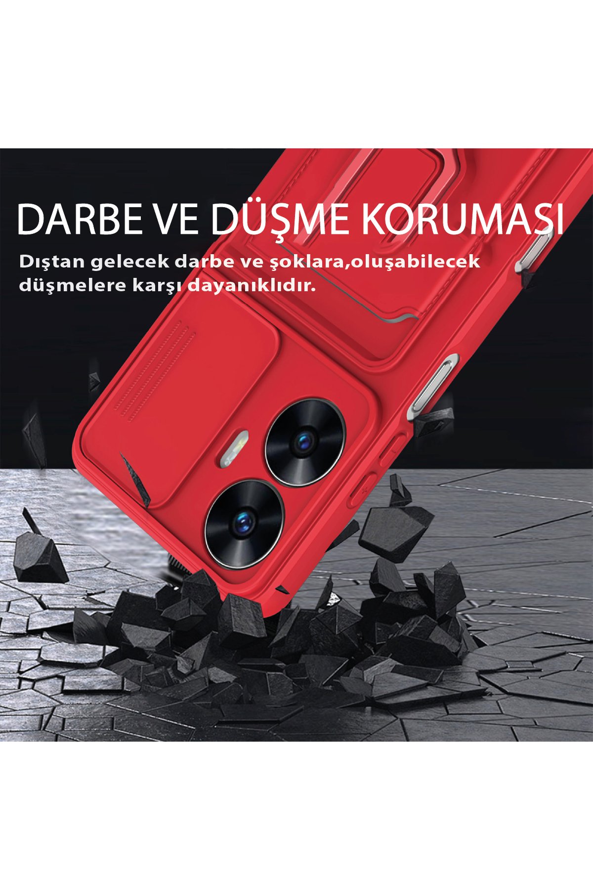 Newface Realme C55 Kılıf Pars Lens Yüzüklü Silikon - Lacivert