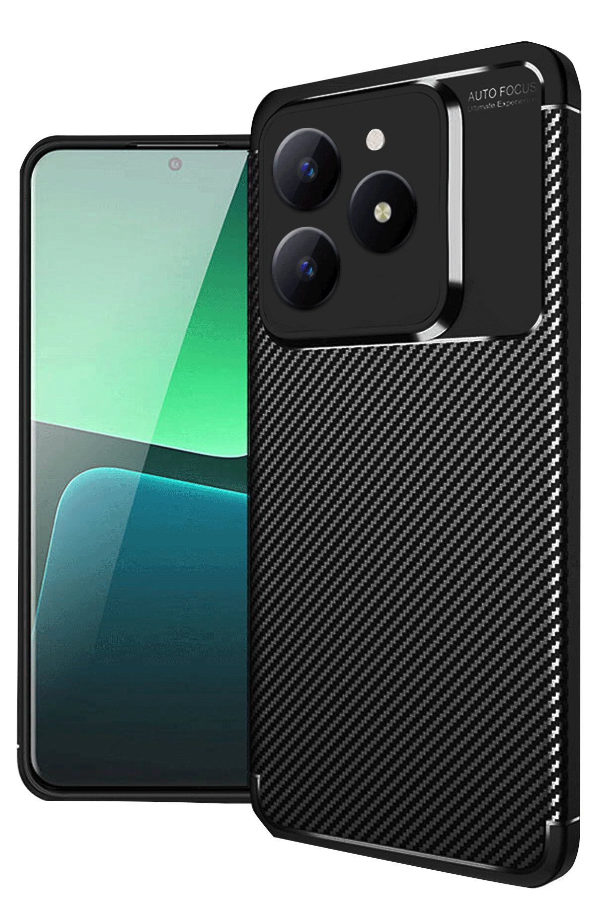 Newface Realme C61 Kılıf Auto Focus Karbon Kapak - Lacivert