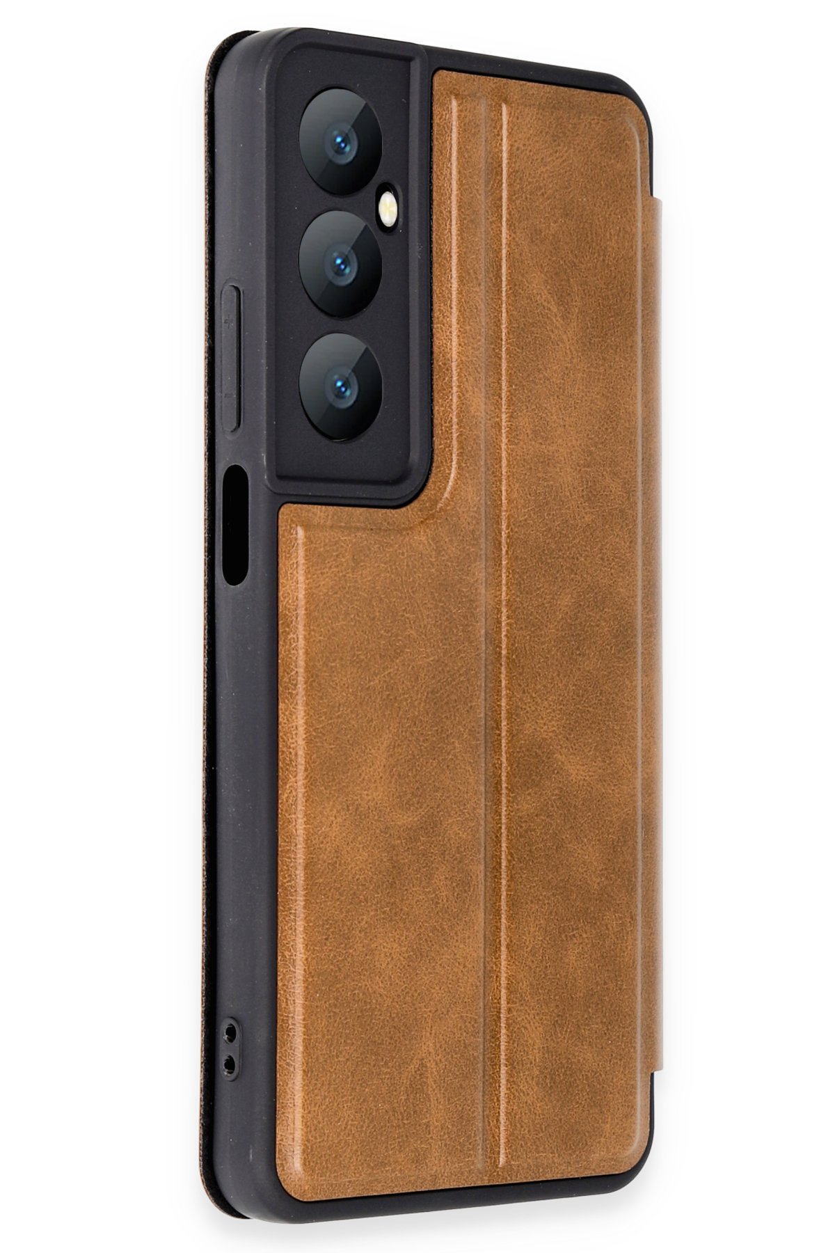 Newface Realme C65 Kılıf Aras Deri Kapak - Taba