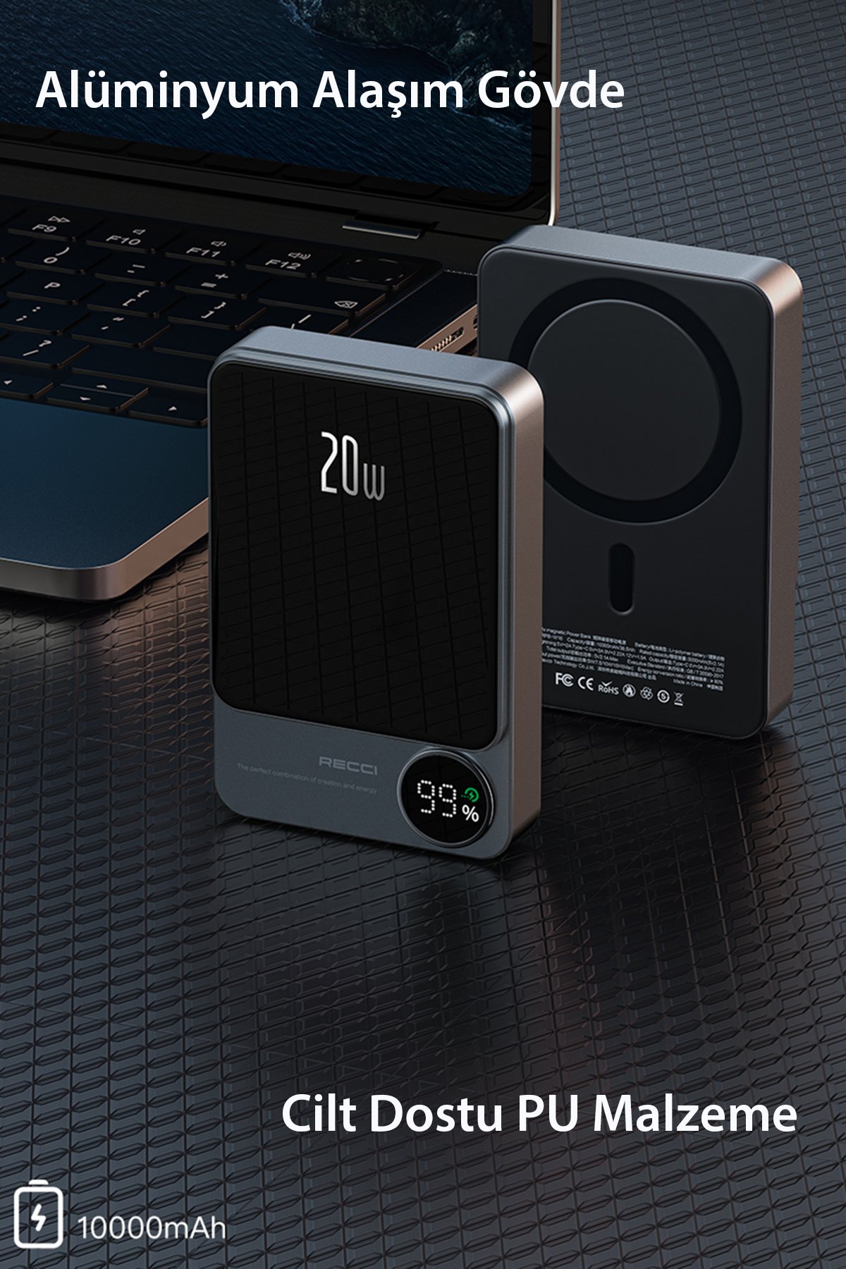 Newface Q50 Yapışkanlı 360 Derece Ayarlanabilir Manyetik Magsafe Araç Tutucu - Siyah