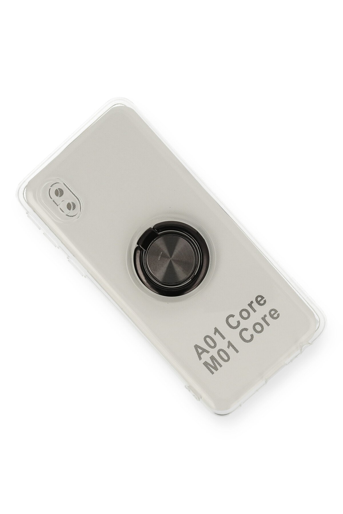 Newface Samsung Galaxy A01 Core Kılıf Gros Yüzüklü Silikon - Siyah