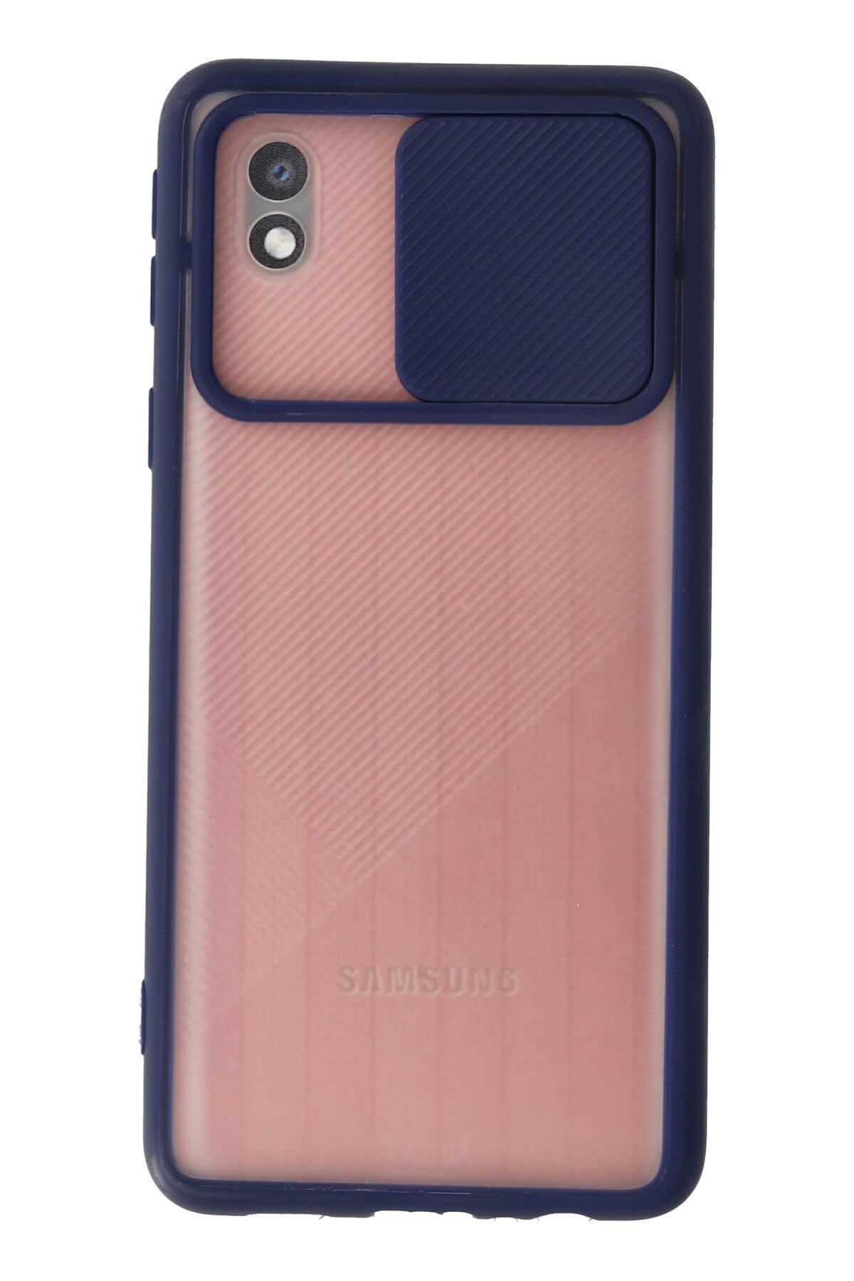 Newface Samsung Galaxy A01 Core Kılıf Elit Yüzüklü Kapak - Lacivert