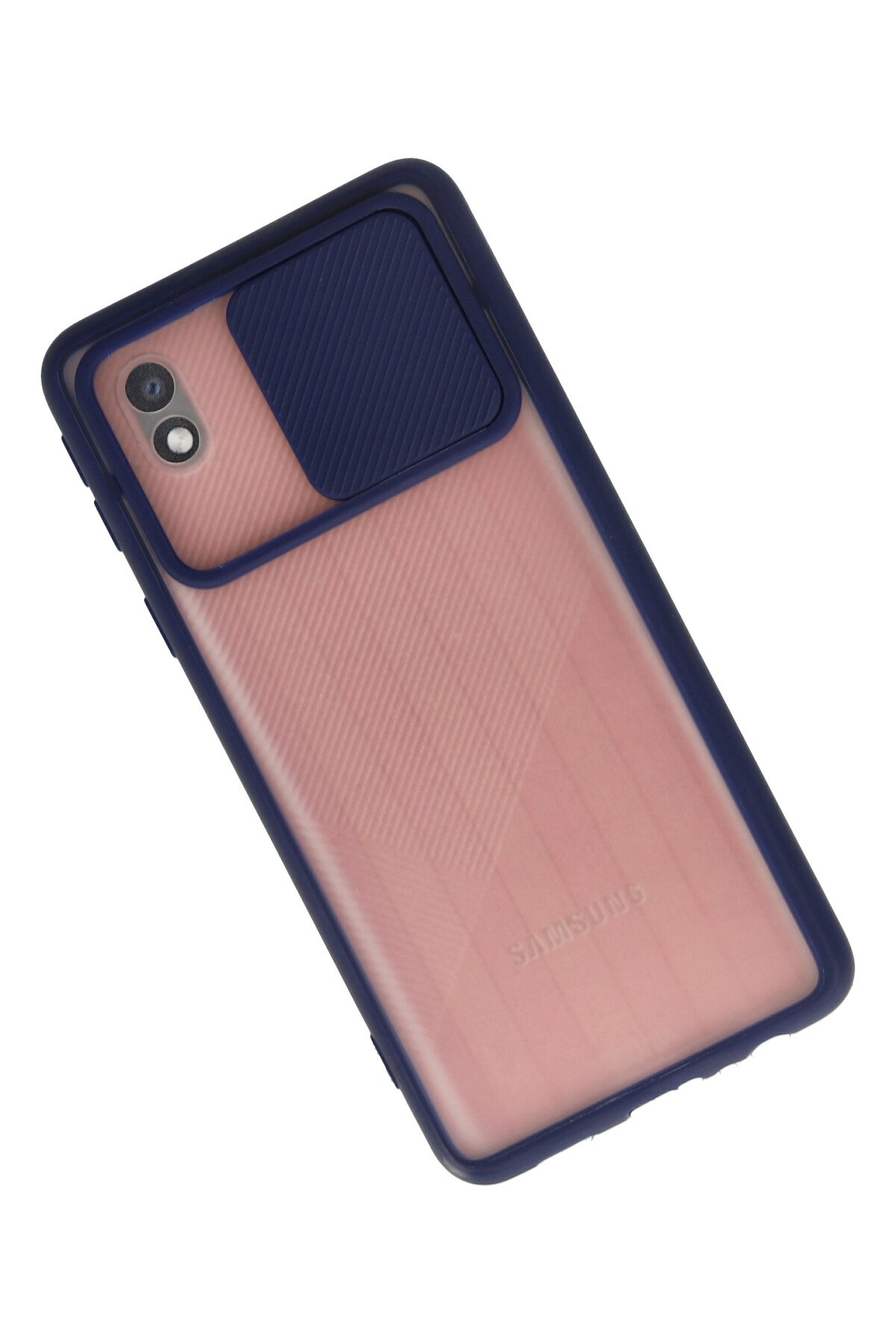 Newface Samsung Galaxy A01 Core Kılıf Sofya Yüzüklü Silikon Kapak - Lacivert