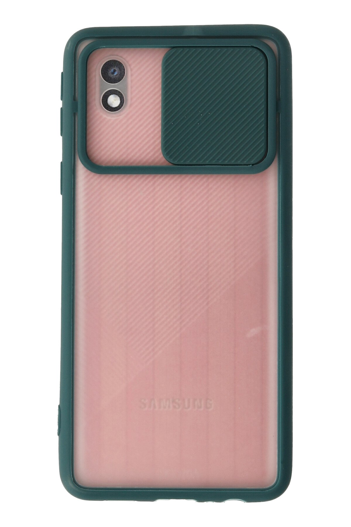 Newface Samsung Galaxy A01 Core Kılıf Palm Buzlu Kamera Sürgülü Silikon - Siyah