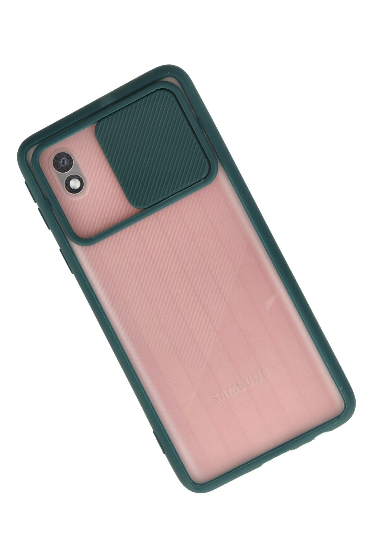 Newface Samsung Galaxy A01 Core Kılıf Palm Buzlu Kamera Sürgülü Silikon - Siyah