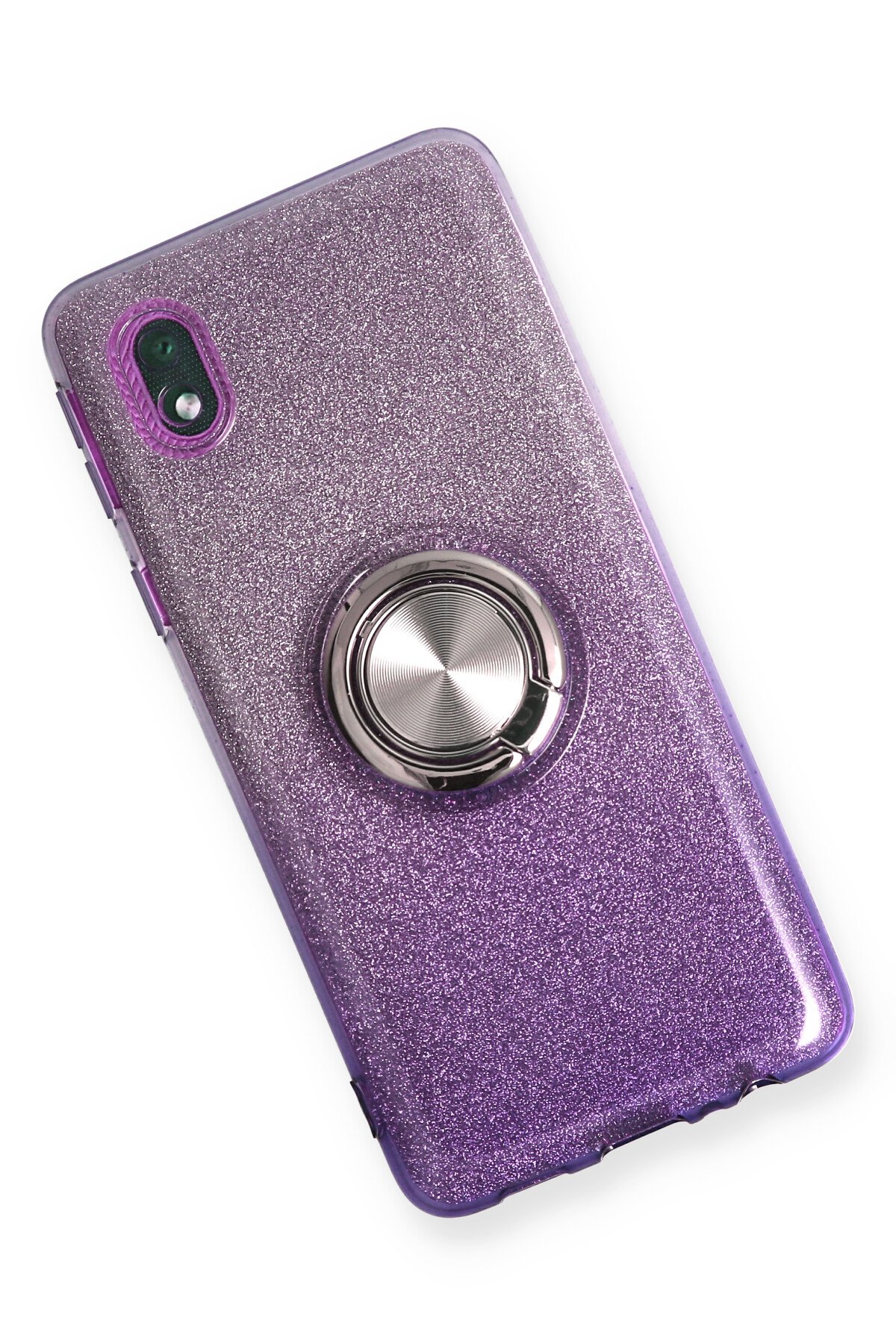 Newface Samsung Galaxy A01 Core Kılıf Elit Yüzüklü Kapak - Mor