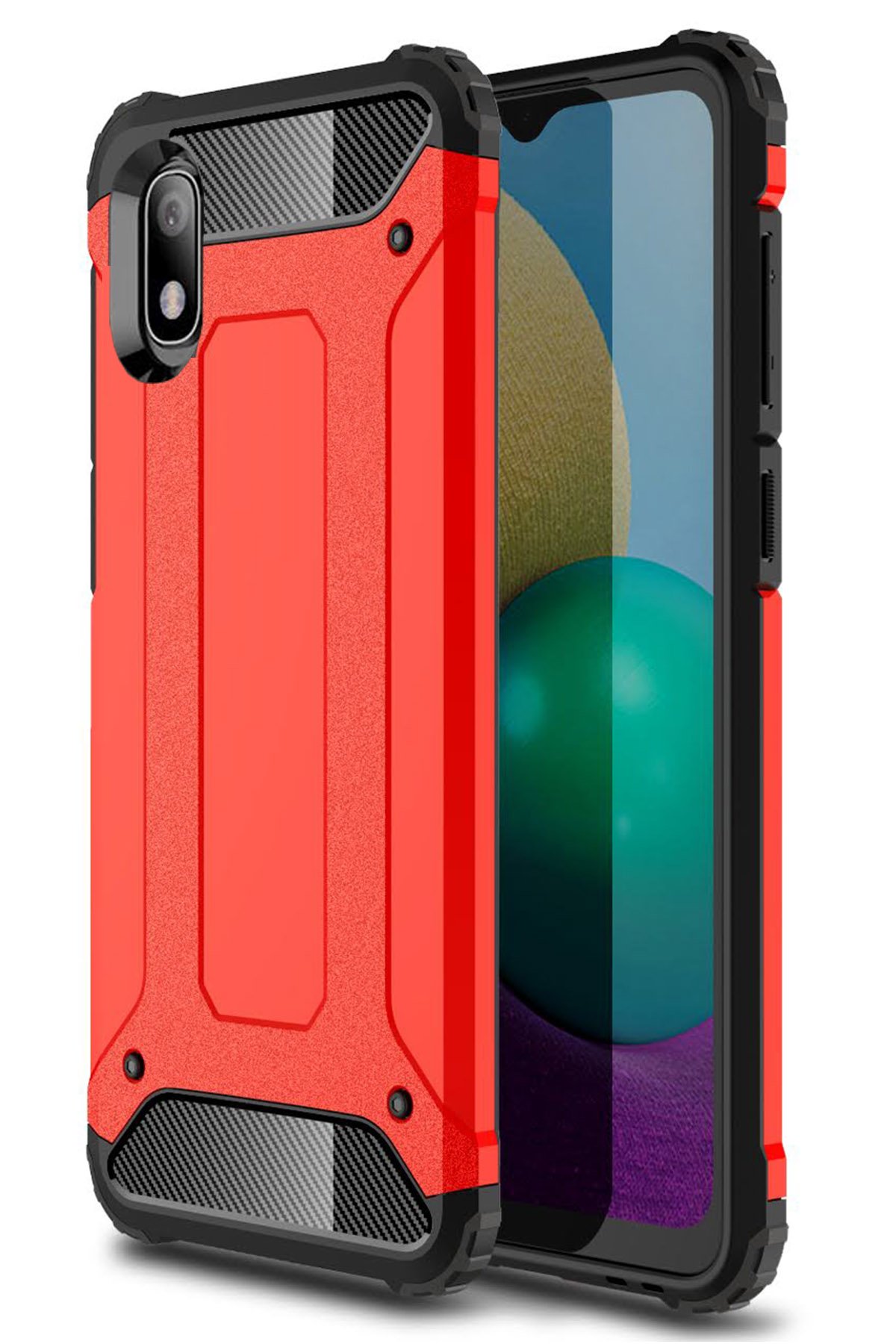 Newface Samsung Galaxy A01 Core Kılıf Auto Focus Kapak - Kırmızı