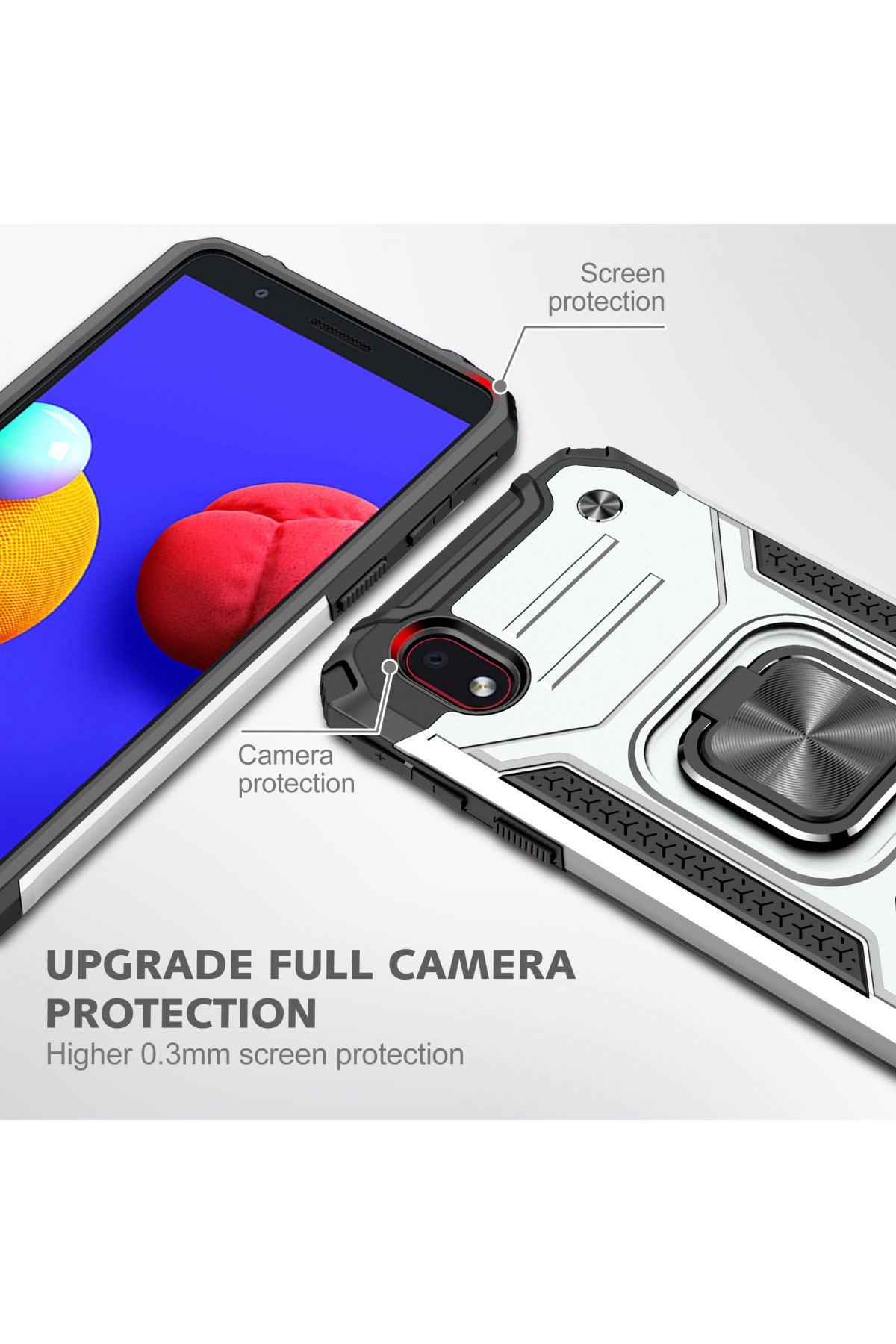 Newface Samsung Galaxy A01 Core Kılıf Palm Buzlu Kamera Sürgülü Silikon - Kırmızı