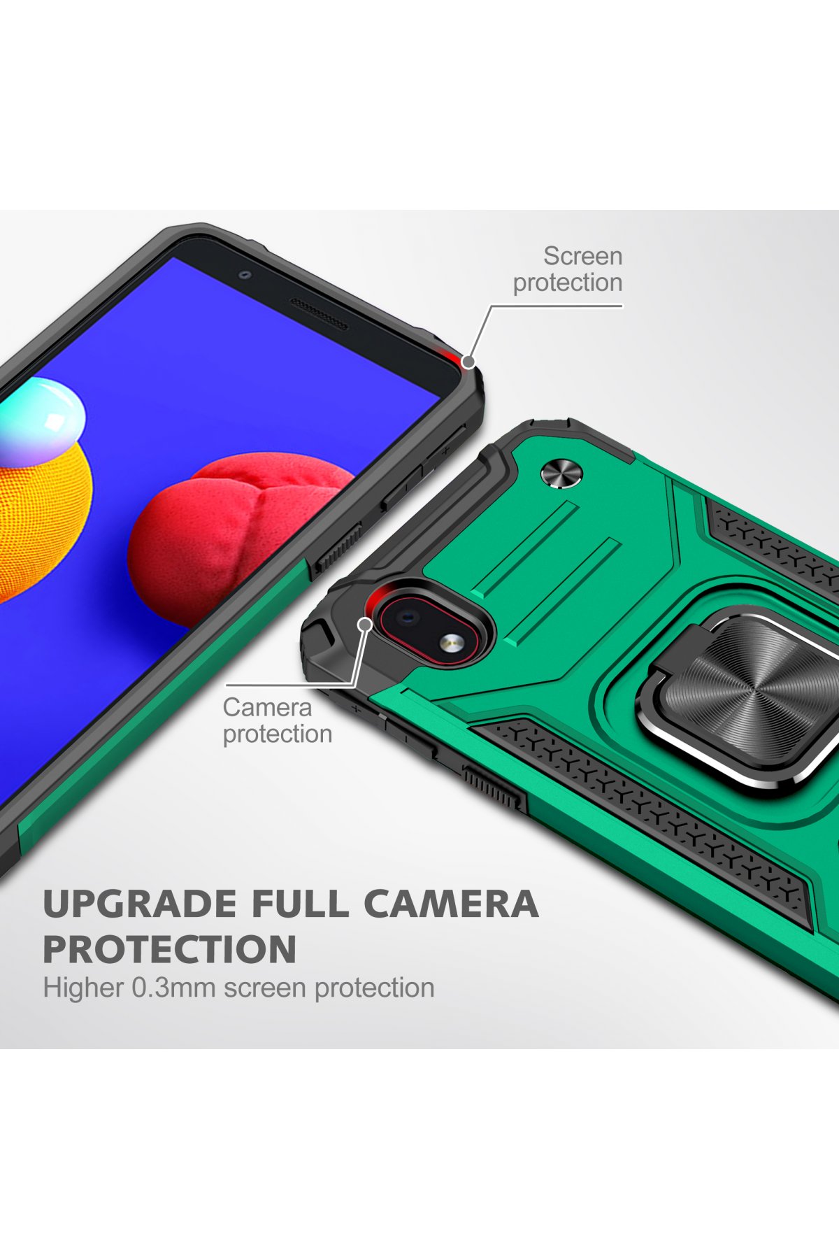 Newface Samsung Galaxy A01 Core Kılıf Zegna Yüzüklü Silikon Kapak - Siyah