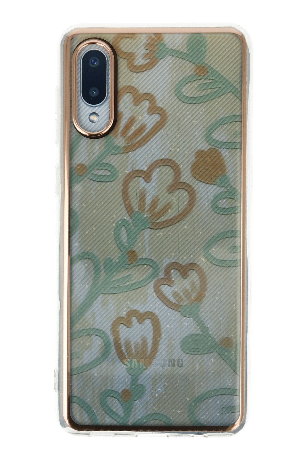 Newface Samsung Galaxy A02 Kılıf Palm Buzlu Kamera Sürgülü Silikon - Sarı